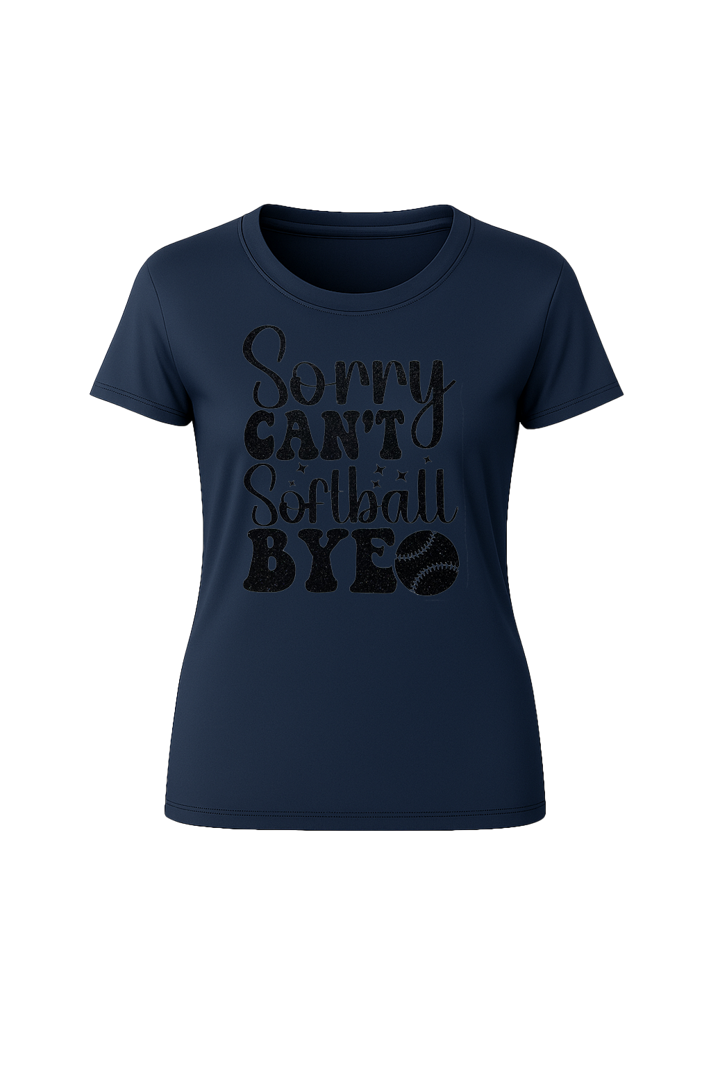 Glitter Sorry Can't Softball Bye Short Sleeve Tee
