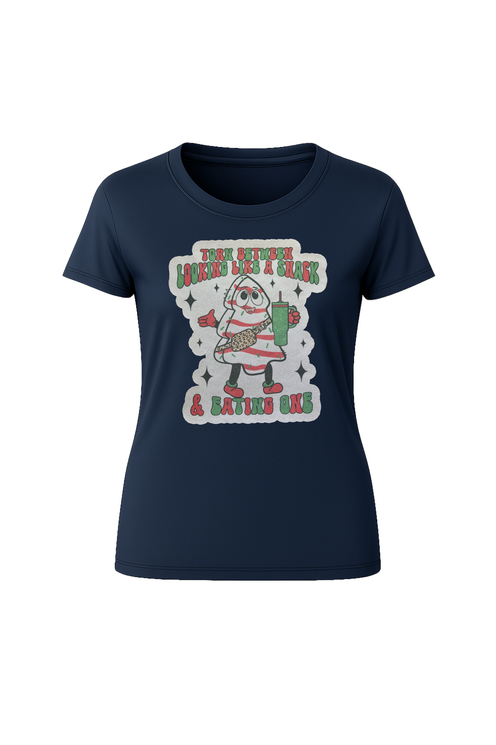 Glitter Christmas Snack Short Sleeve Tee