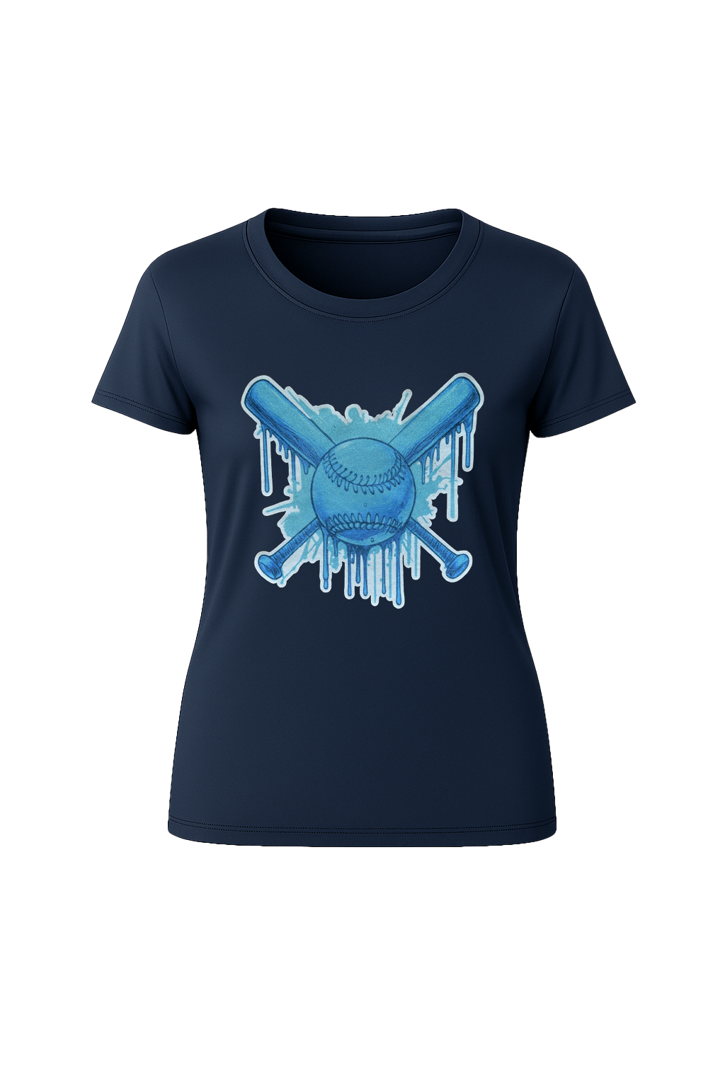 Glitter Blue Drip Bats Short Sleeve Tee