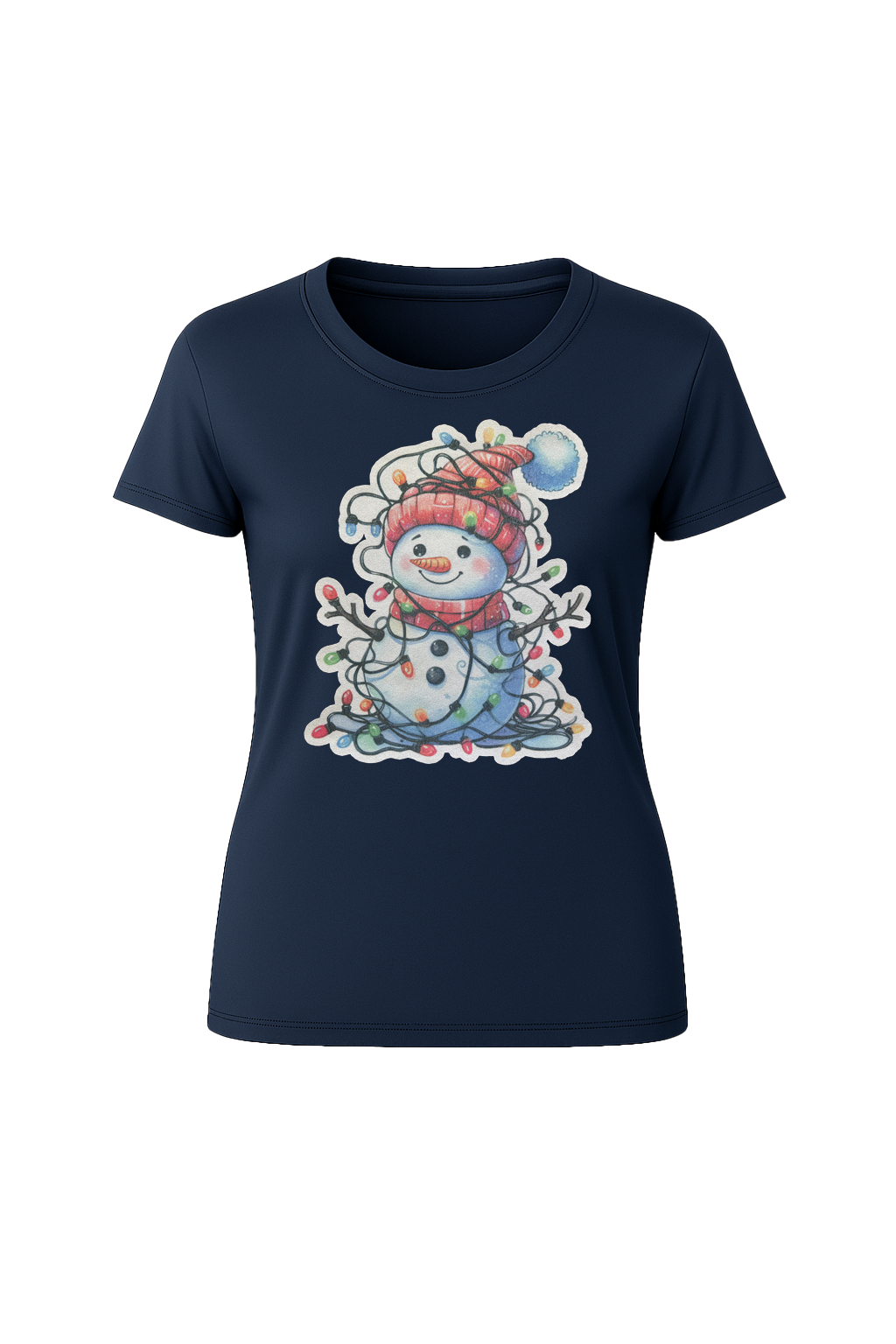 Glitter Tangled Snowman Short Sleeve Tee