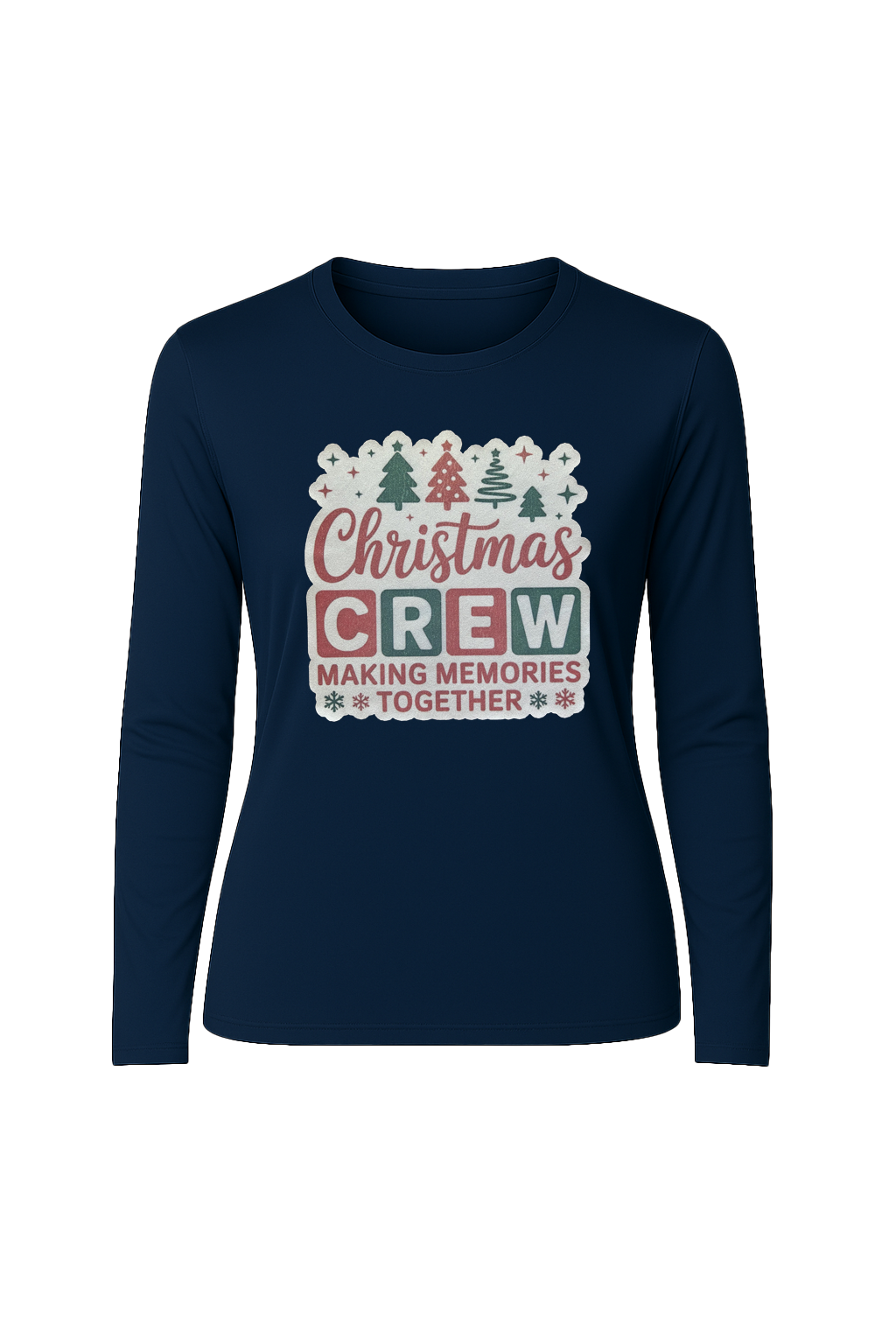 Glitter Christmas Crew Long Sleeve Tee UPF 50