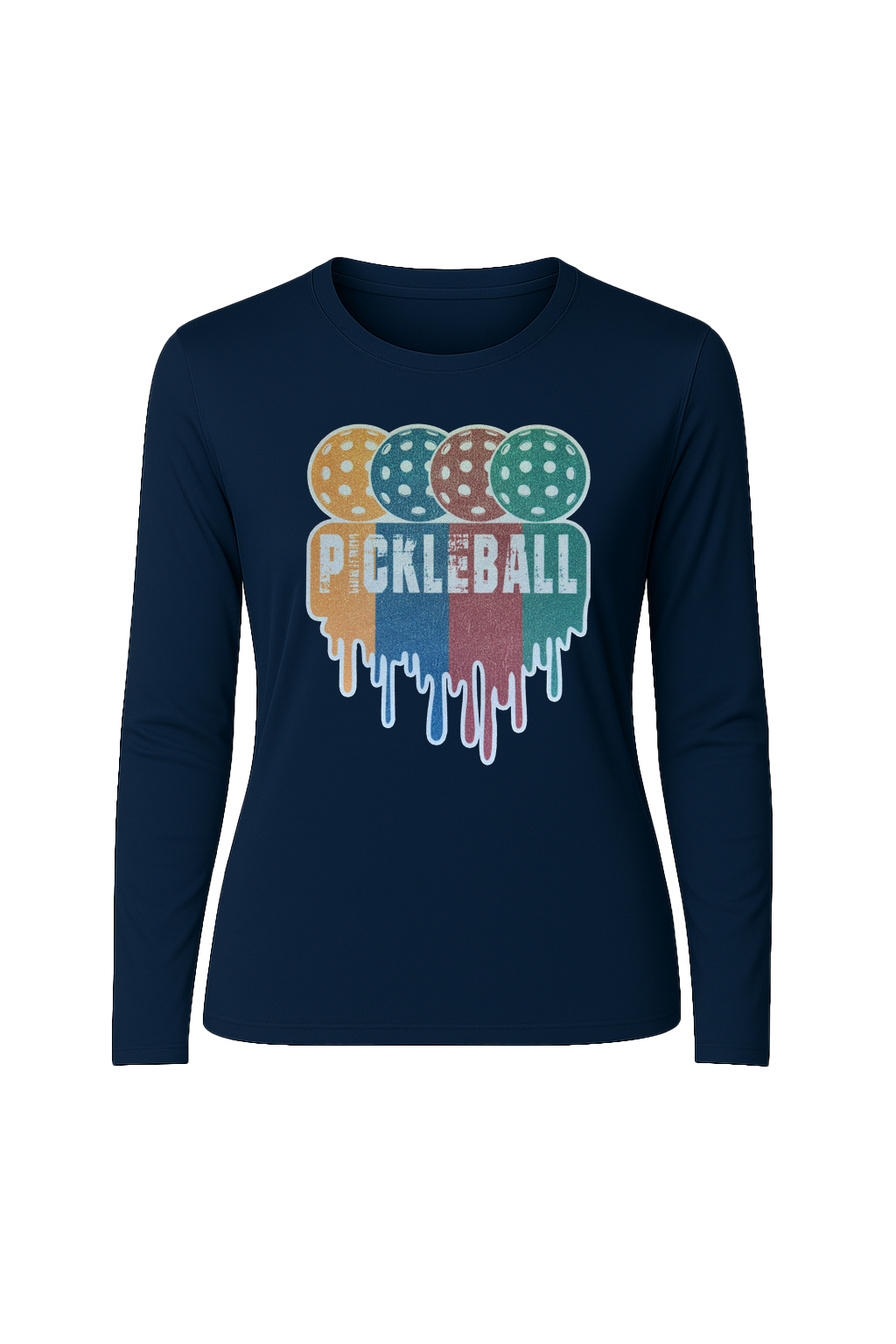 Glitter Pickleball Drip Long Sleeve Tee UPF 50