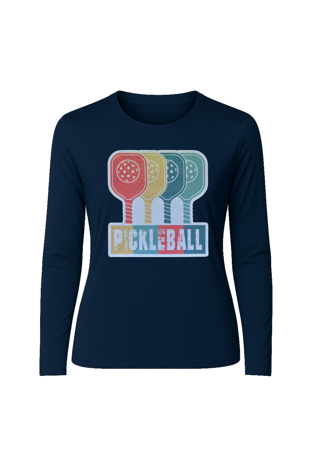 Glitter Pickleball Paddles Long Sleeve Tee UPF 50