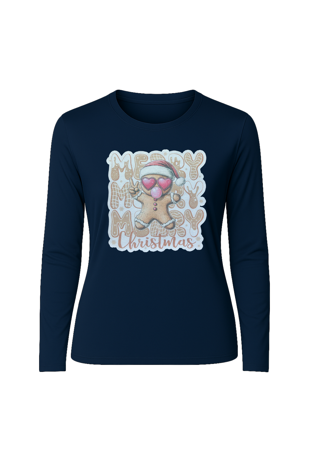 Glitter Gingerbread Bubble Pop Long Sleeve Tee UPF 50