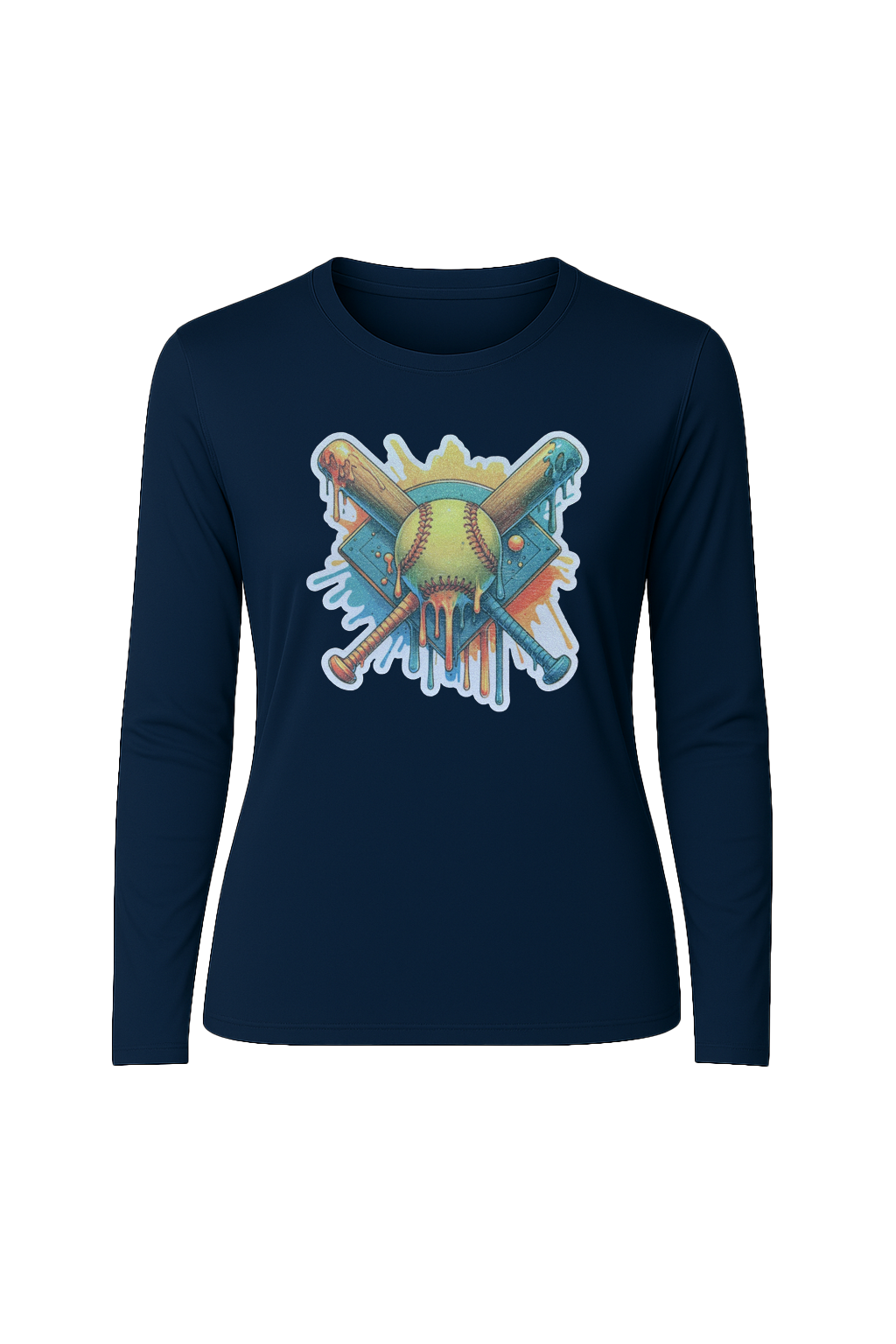 Glitter Teal Shield Long Sleeve Tee UPF 50