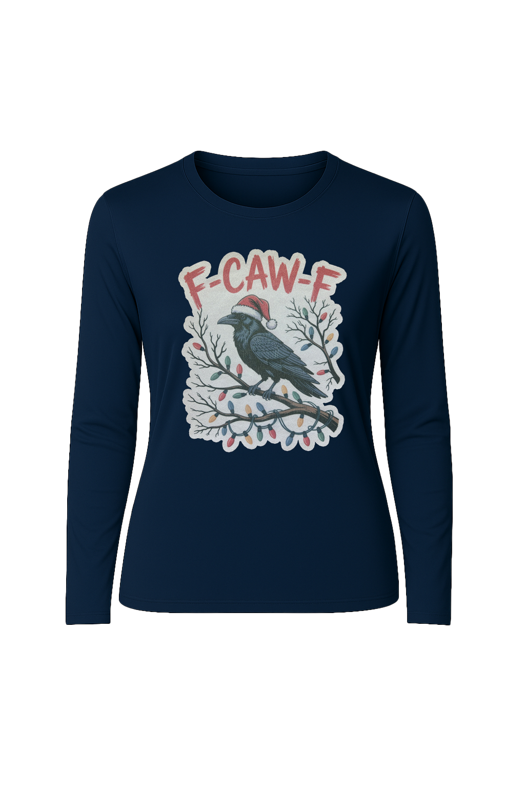 Glitter Christmas Crow Long Sleeve Tee UPF 50