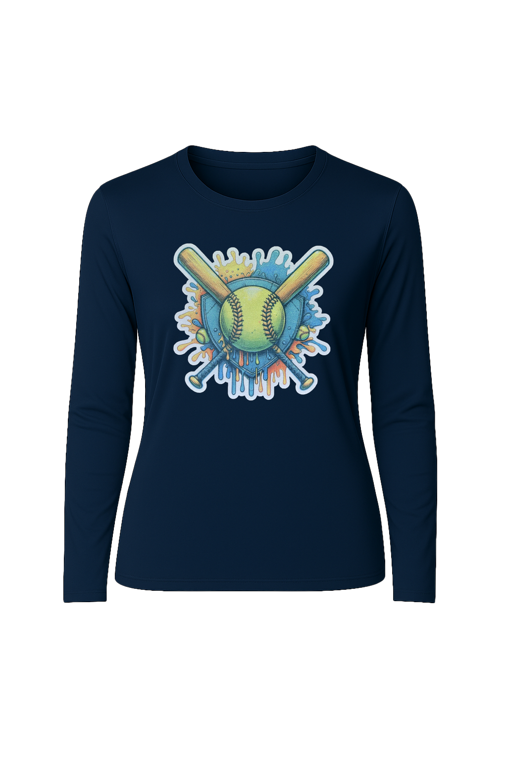 Glitter Blue Shield Long Sleeve Tee UPF 50