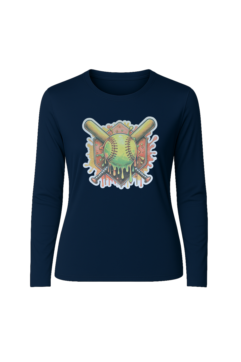 Glitter Orange Shield Long Sleeve Tee UPF 50