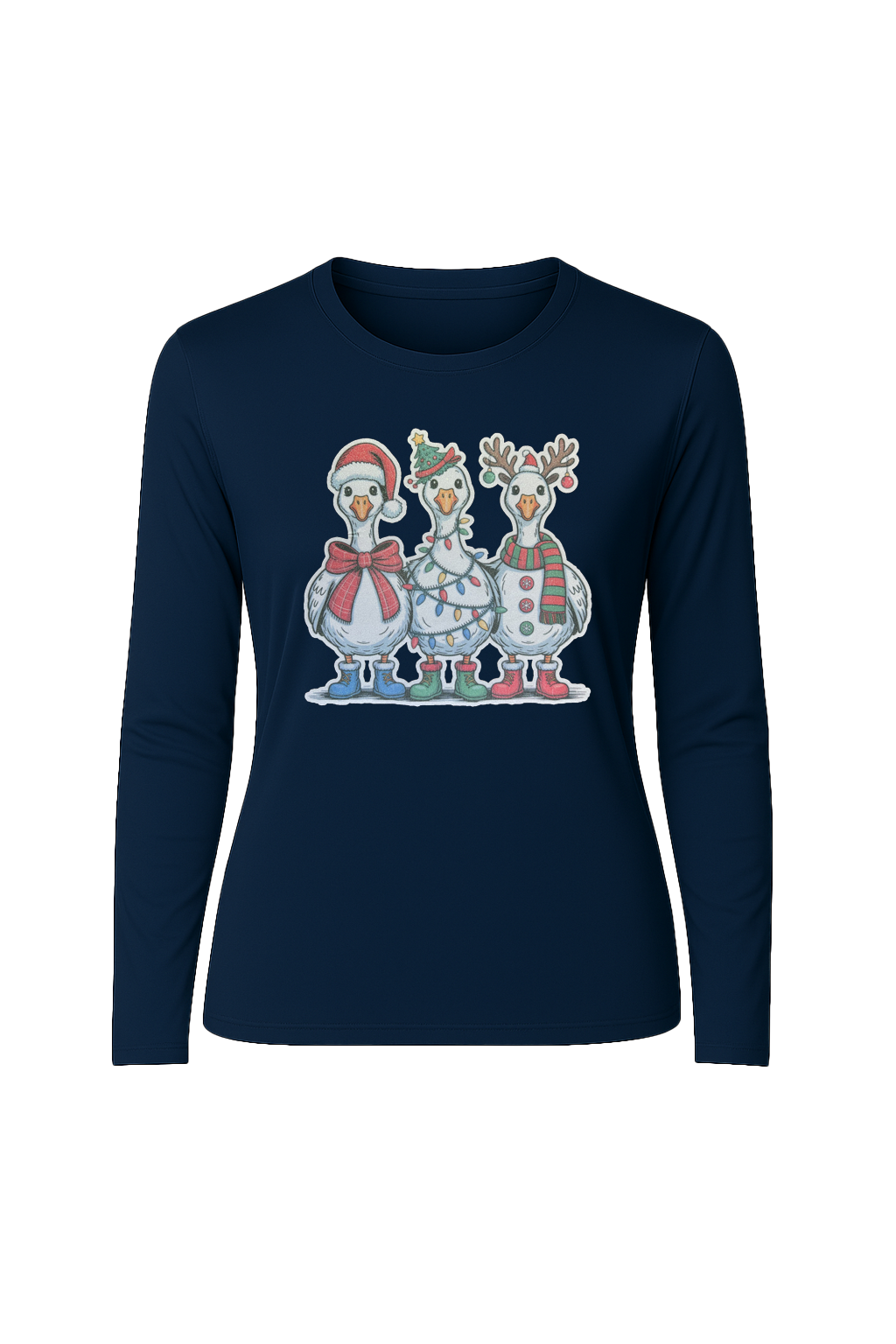 Glitter Festive Fowl Long Sleeve Tee UPF 50