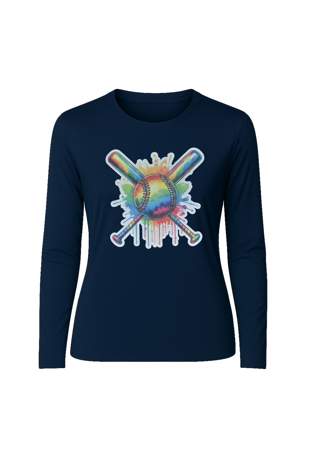 Glitter Splatter Bats Long Sleeve Tee UPF 50