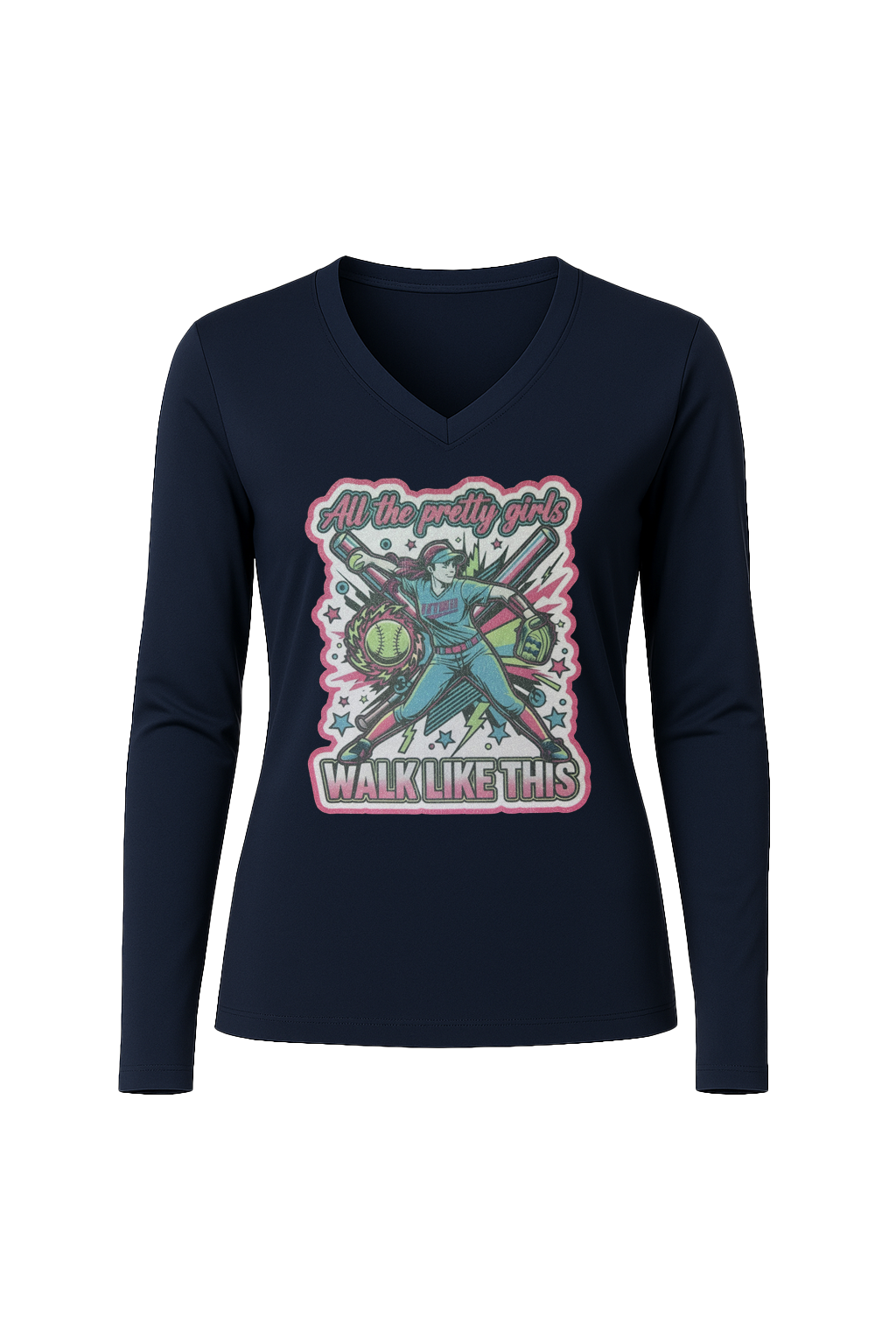 Glitter Pretty Girls Long Sleeve V-Neck Tee