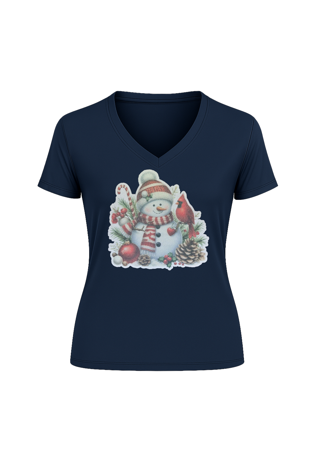 Glitter Cardinal's Gift Short Sleeve V-Neck Tee