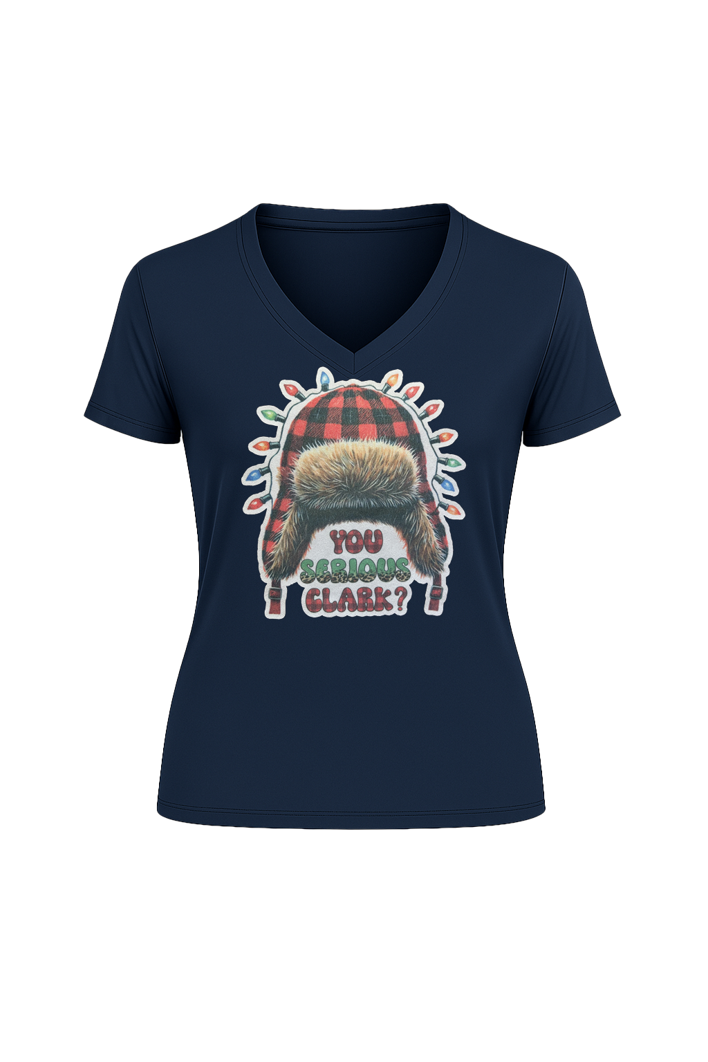Glitter You Serious Clark? Short Sleeve V-Neck Tee