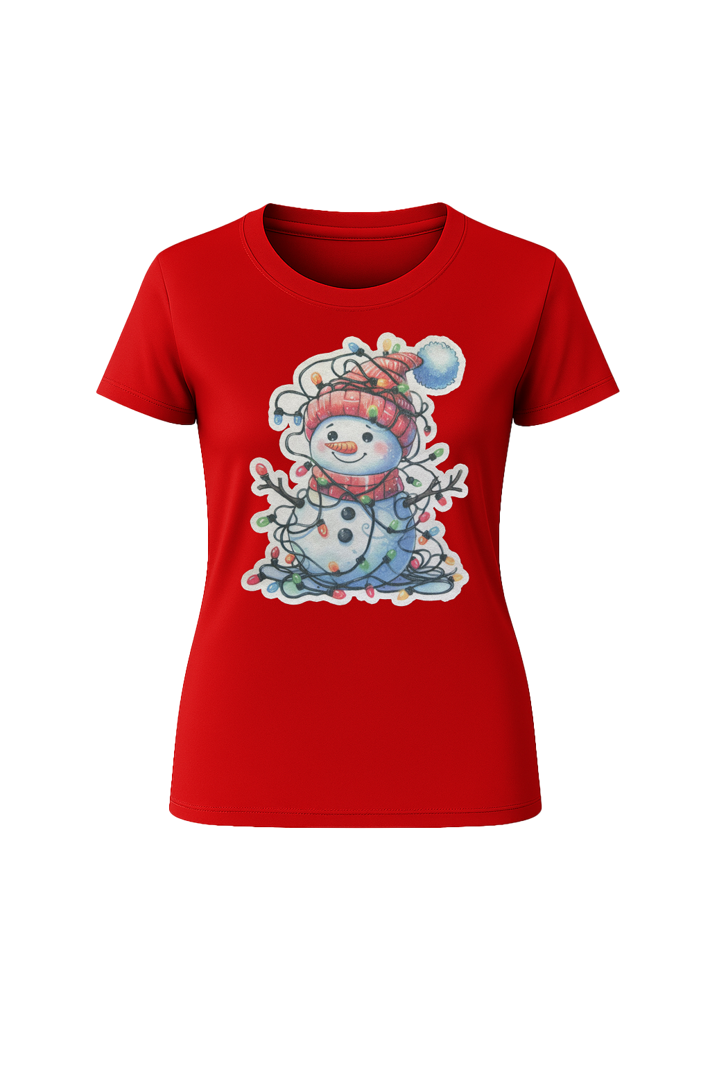 Glitter Tangled Snowman Short Sleeve Tee