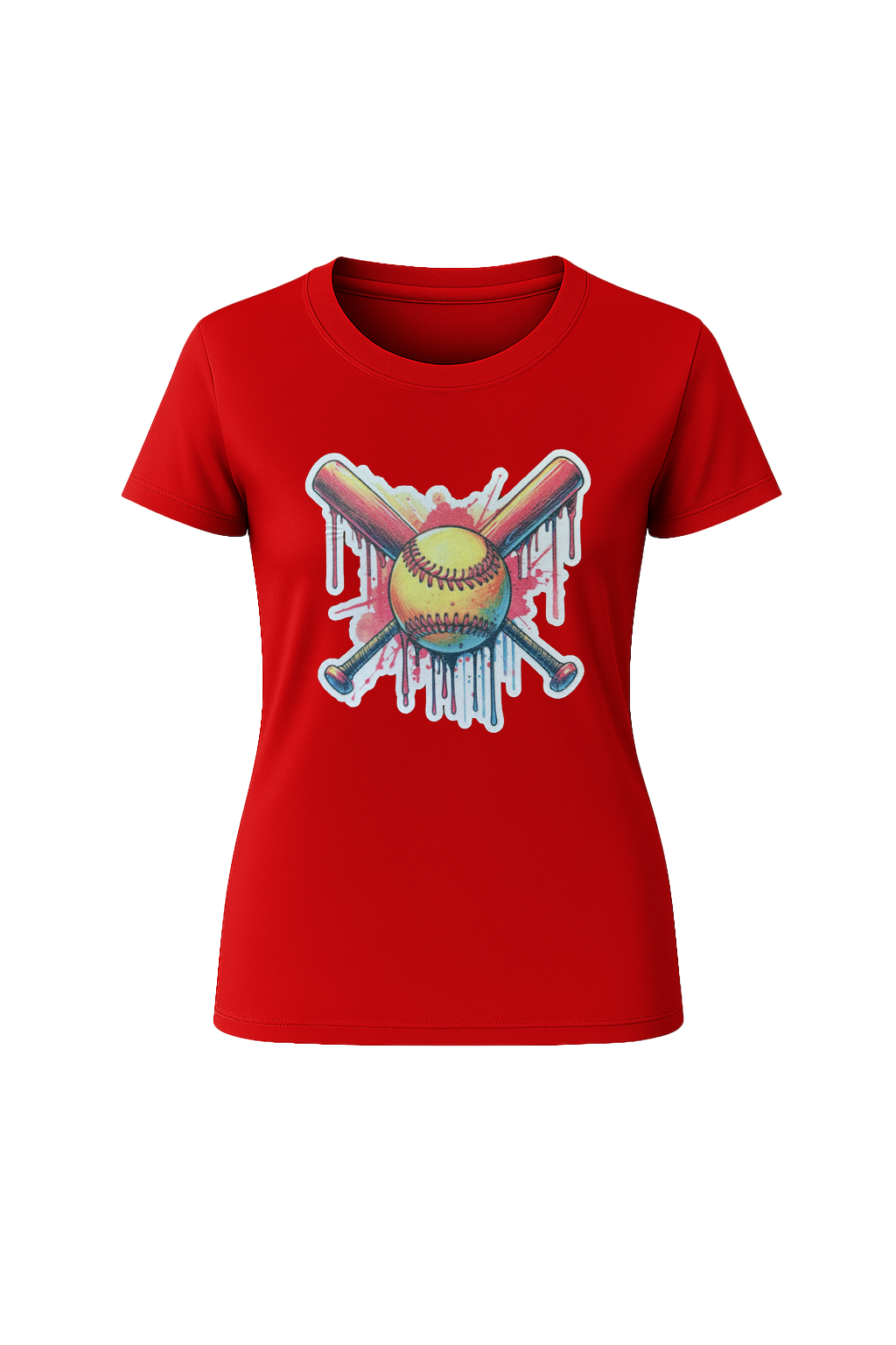 Glitter Red Drip Bats Short Sleeve Tee