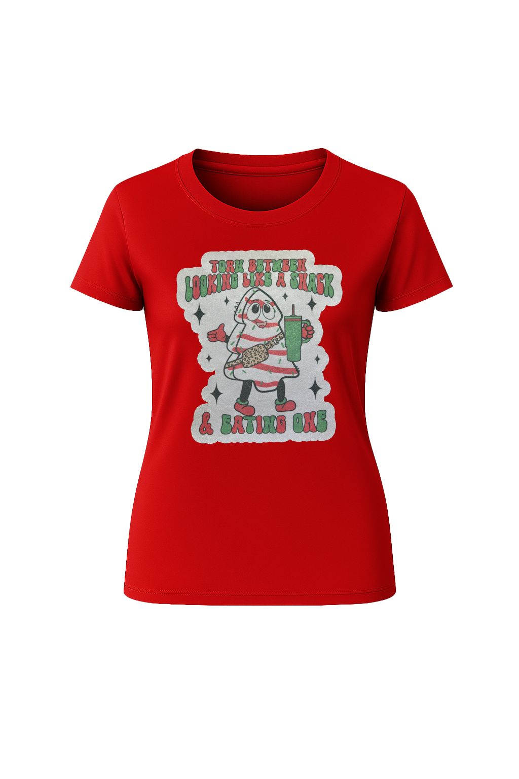 Glitter Christmas Snack Short Sleeve Tee