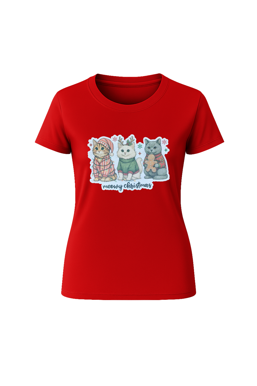 Glitter Christmas Cats Short Sleeve Tee