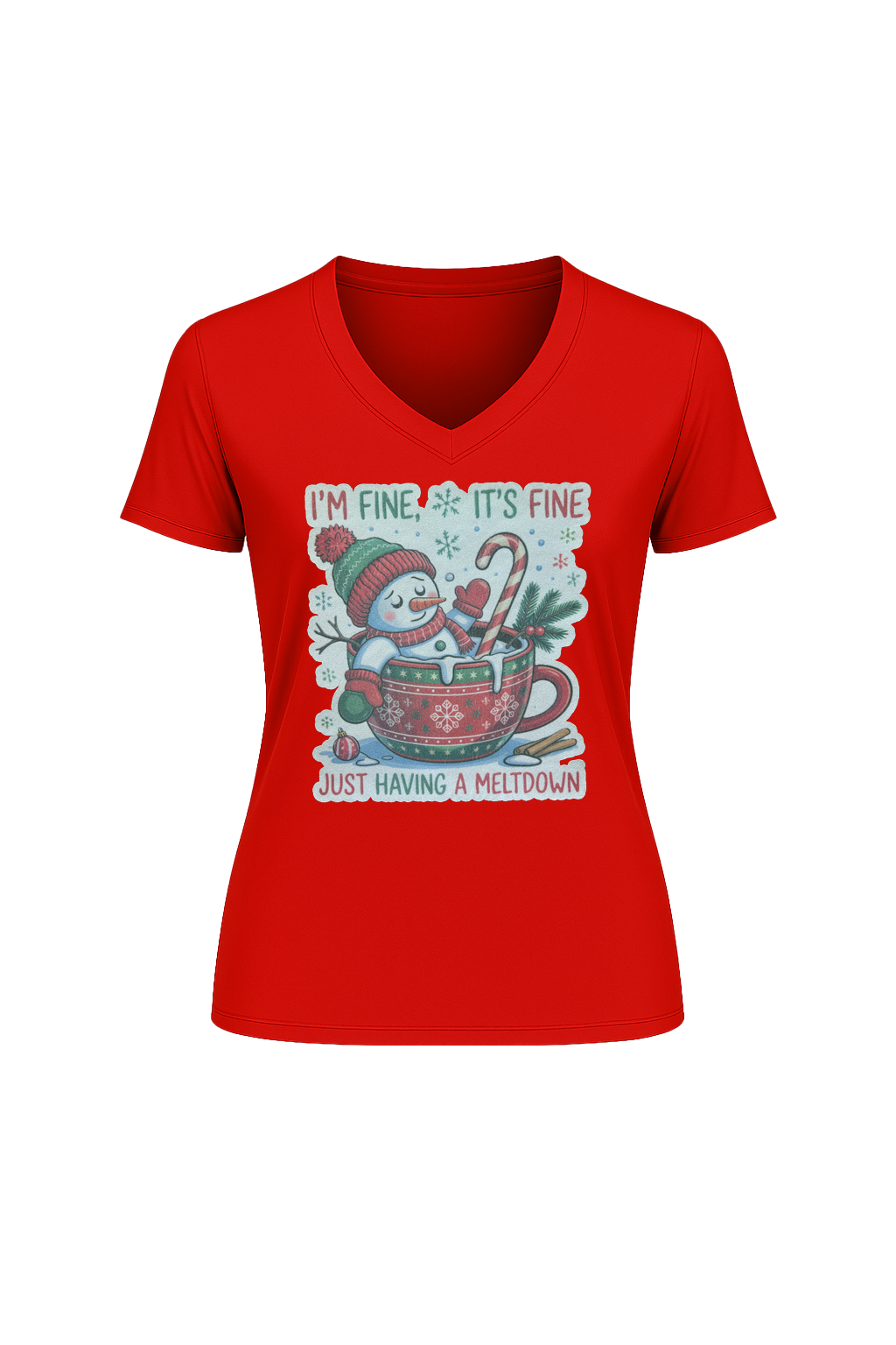 Glitter Having A Meltdown Short Sleeve V-Neck Tee