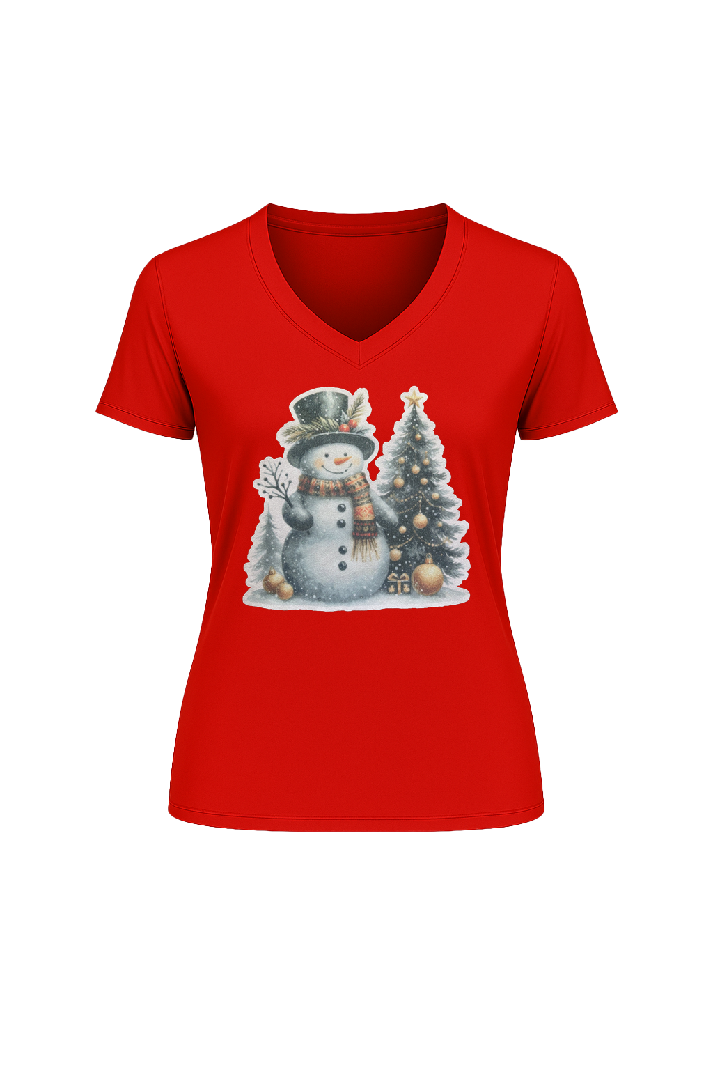 Glitter Festive Frosty Short Sleeve V-Neck Tee