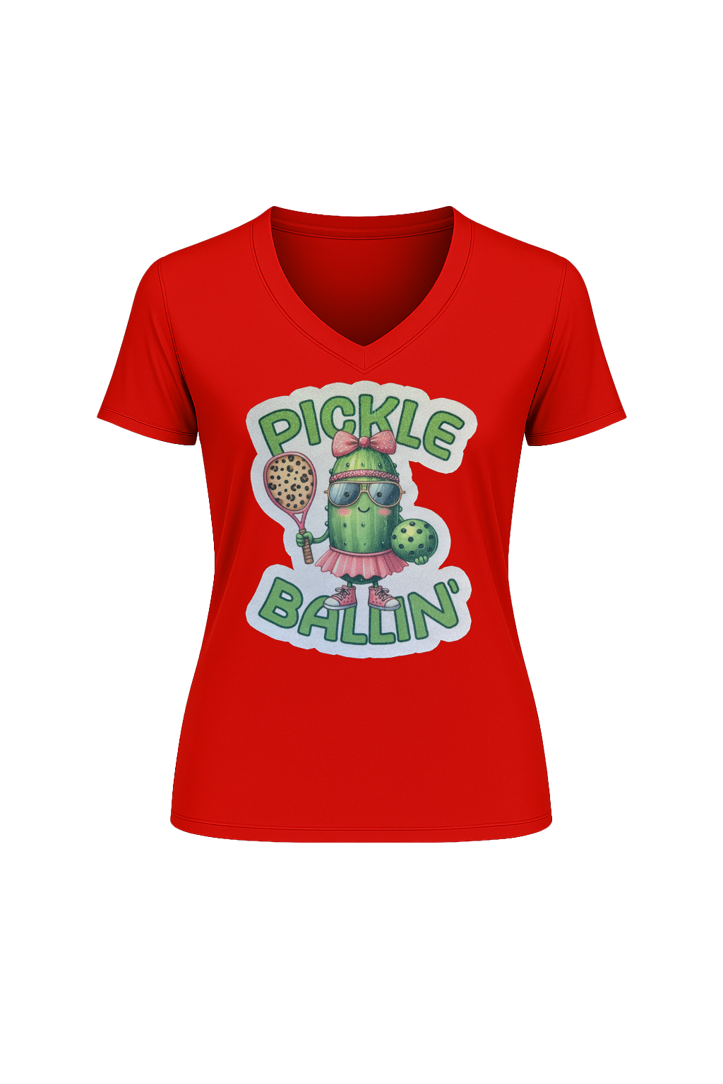 Glitter Pickle Ballin Short Sleeve V-Neck Tee