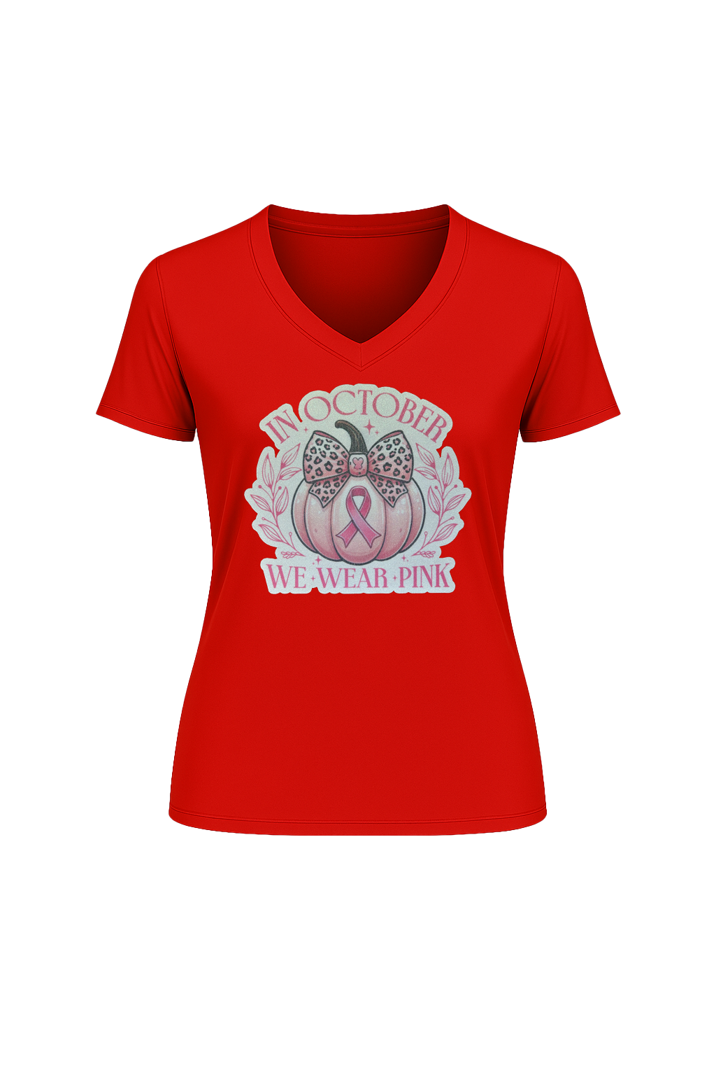 Glitter We Wear Pink Short Sleeve V-Neck Tee