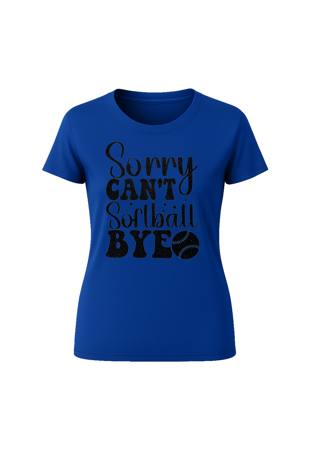 Glitter Sorry Can't Softball Bye Short Sleeve Tee