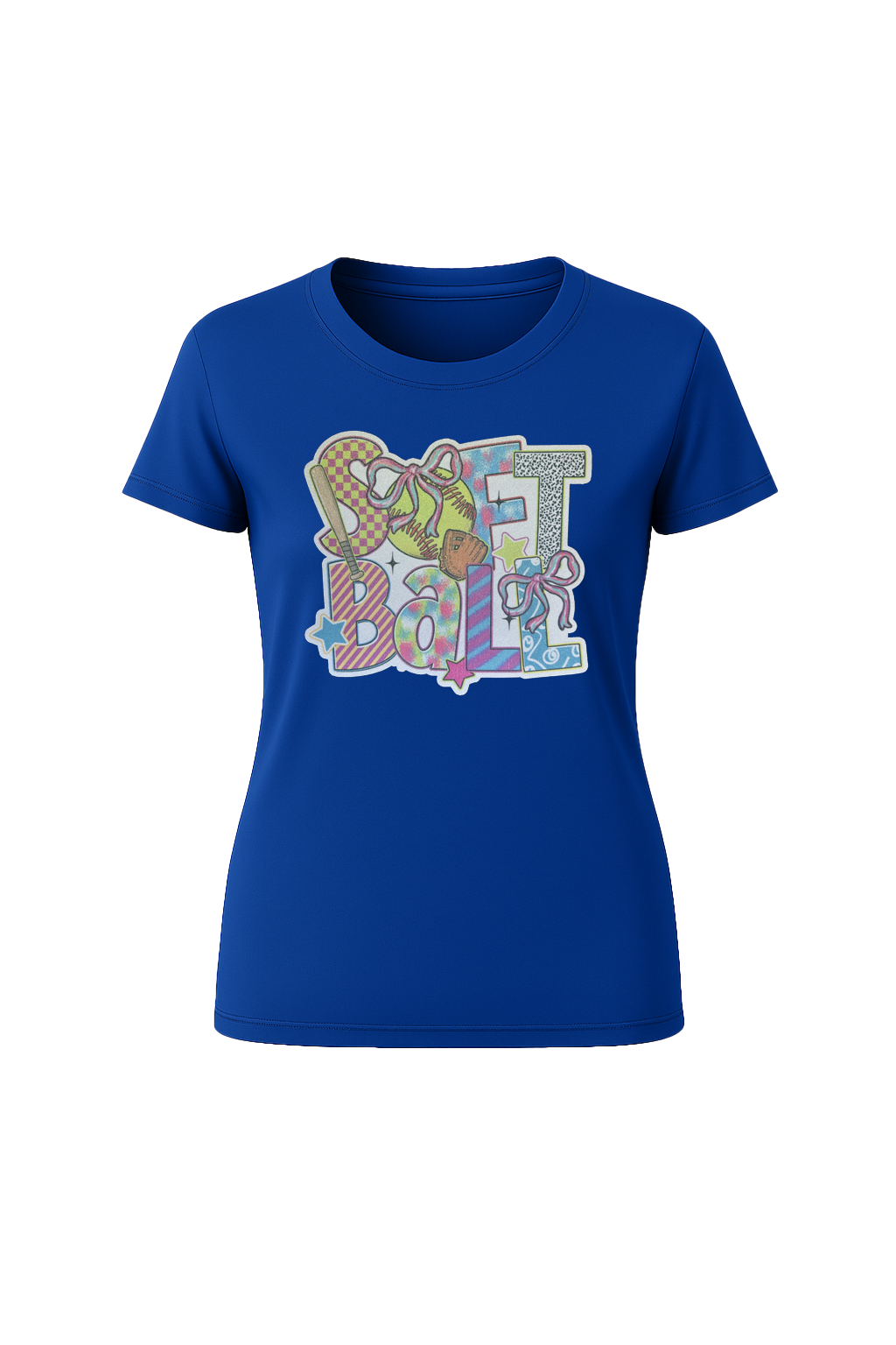 Glitter Softball Collage Short Sleeve Tee