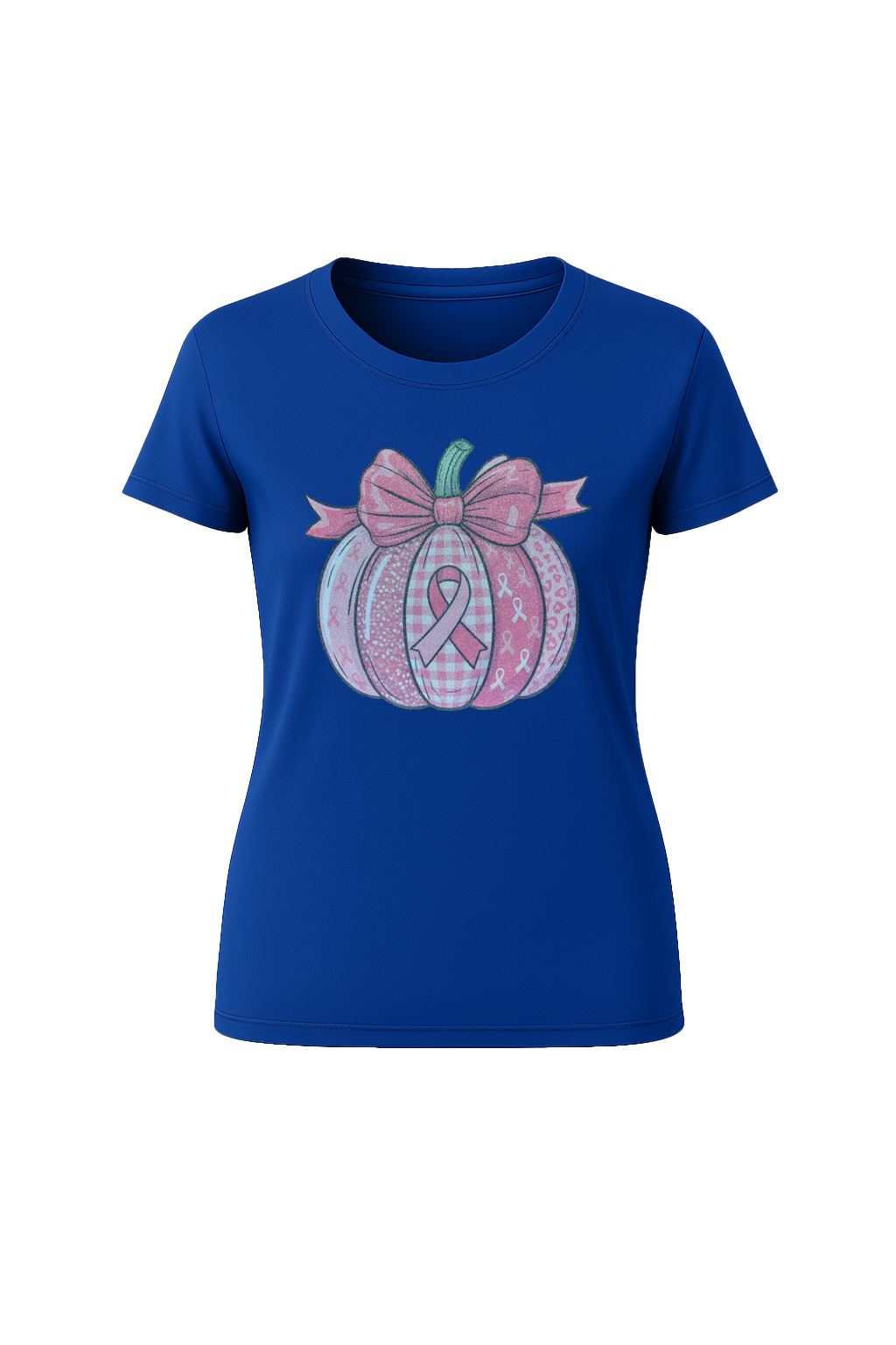 Glitter Breast Cancer Pumpkin Short Sleeve Tee