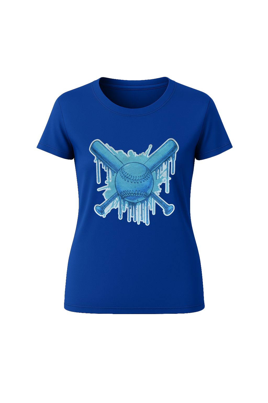 Glitter Blue Drip Bats Short Sleeve Tee