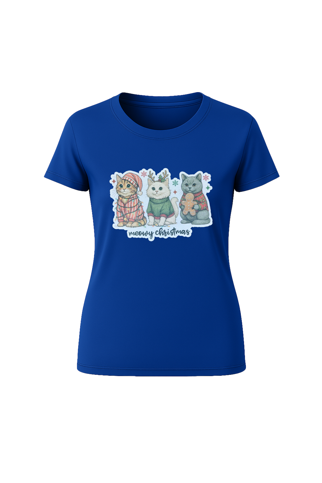 Glitter Christmas Cats Short Sleeve Tee