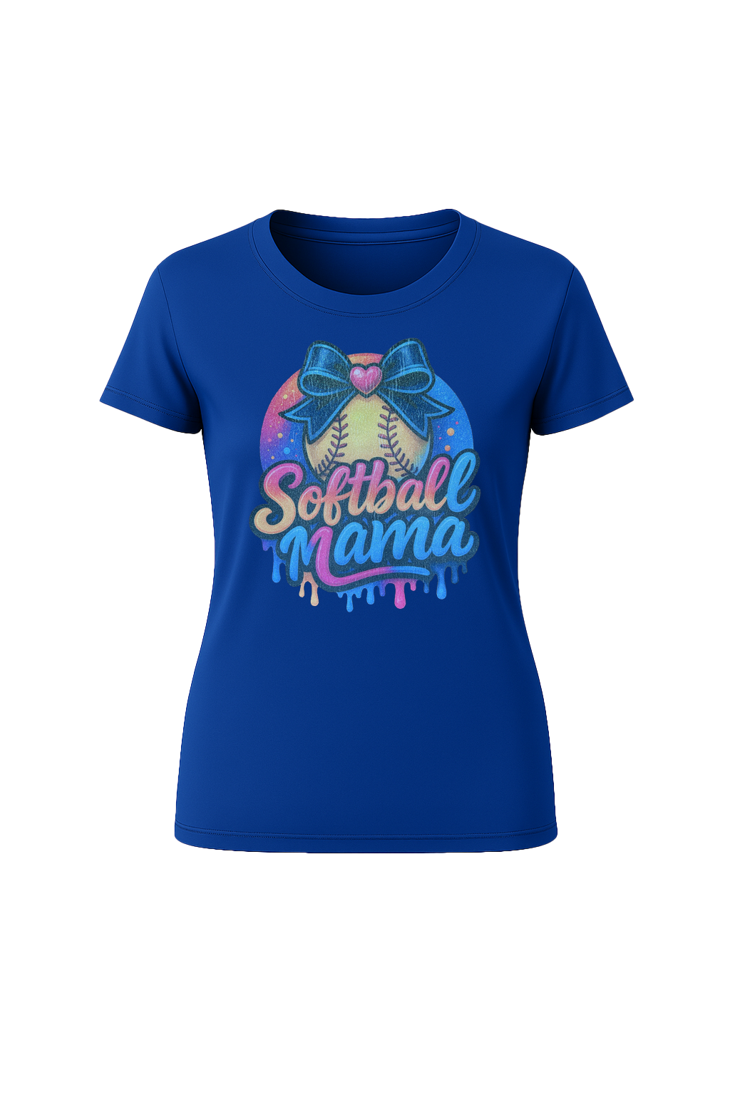 Glitter Softball Mama Drip Short Sleeve Tee