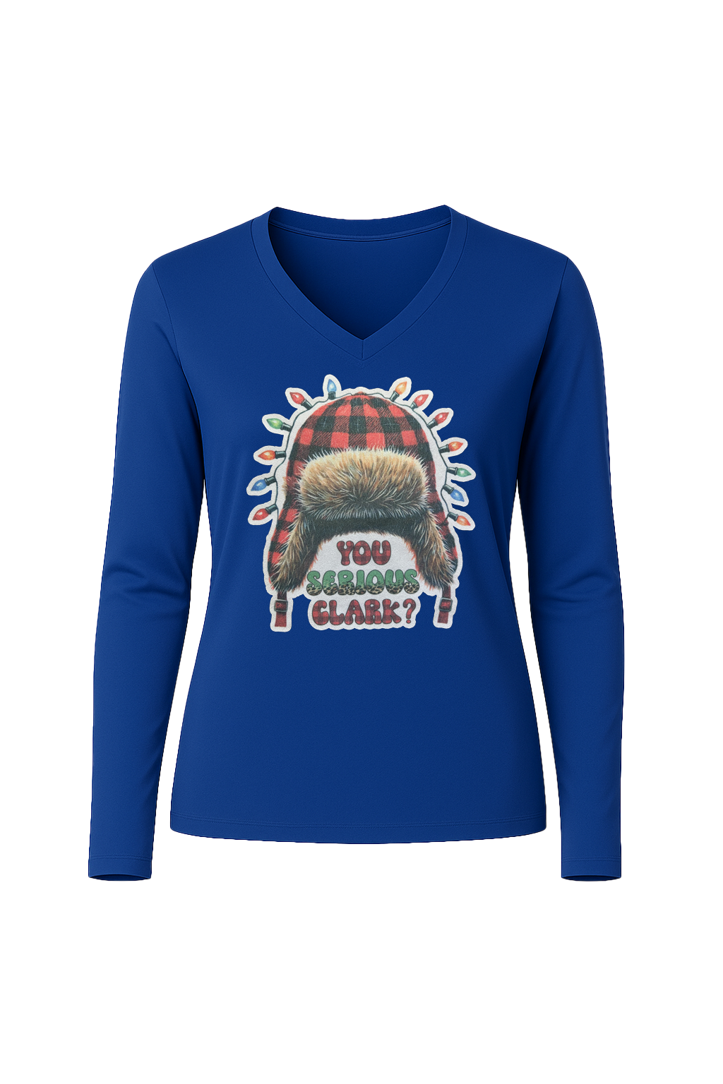Glitter You Serious Clark? Long Sleeve V-Neck Tee