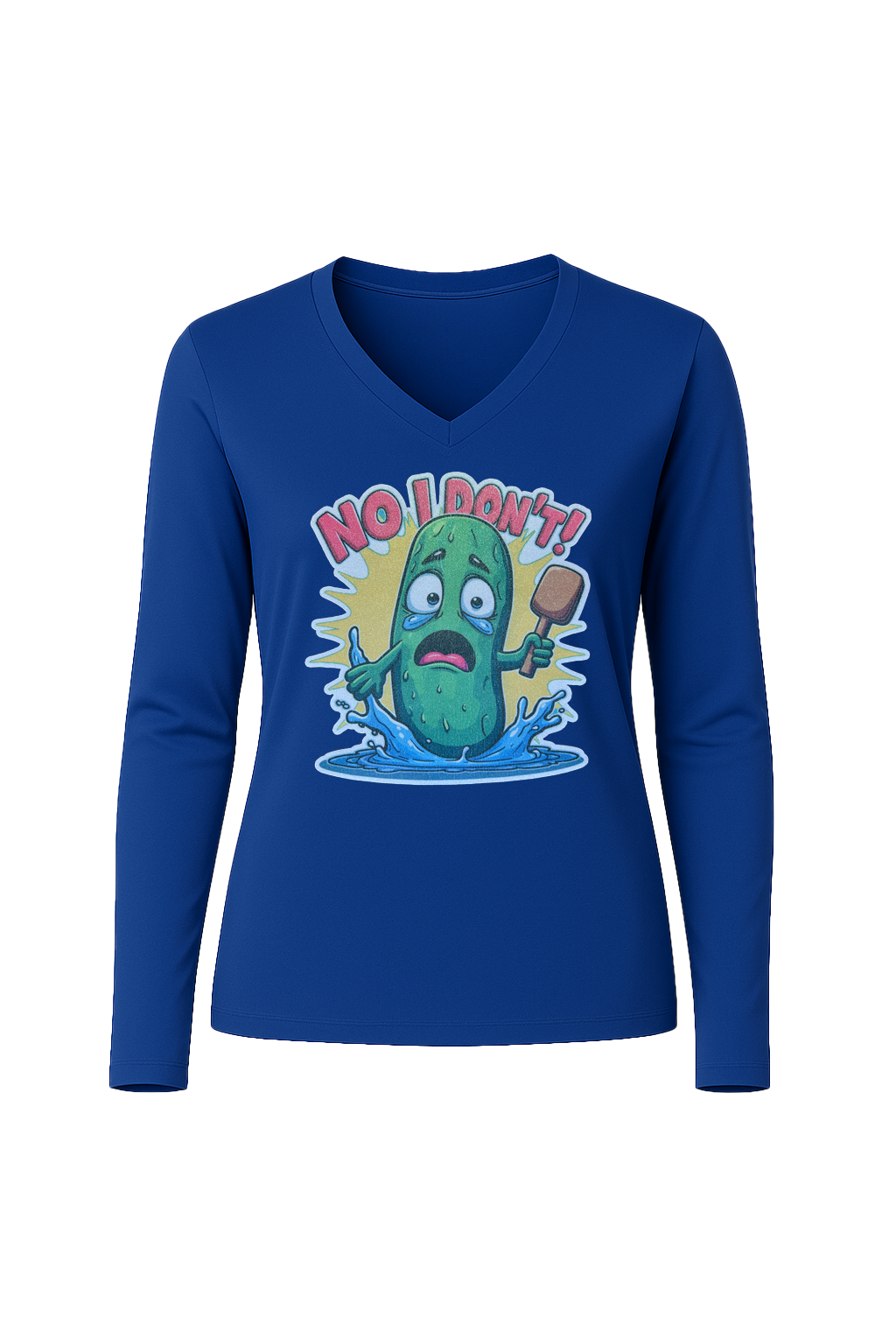 Glitter No I Don't Long Sleeve V-Neck Tee