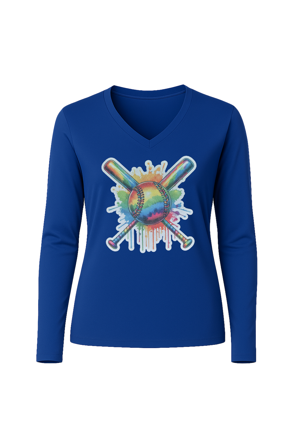 Glitter Splatter Bats Long Sleeve V-Neck Tee