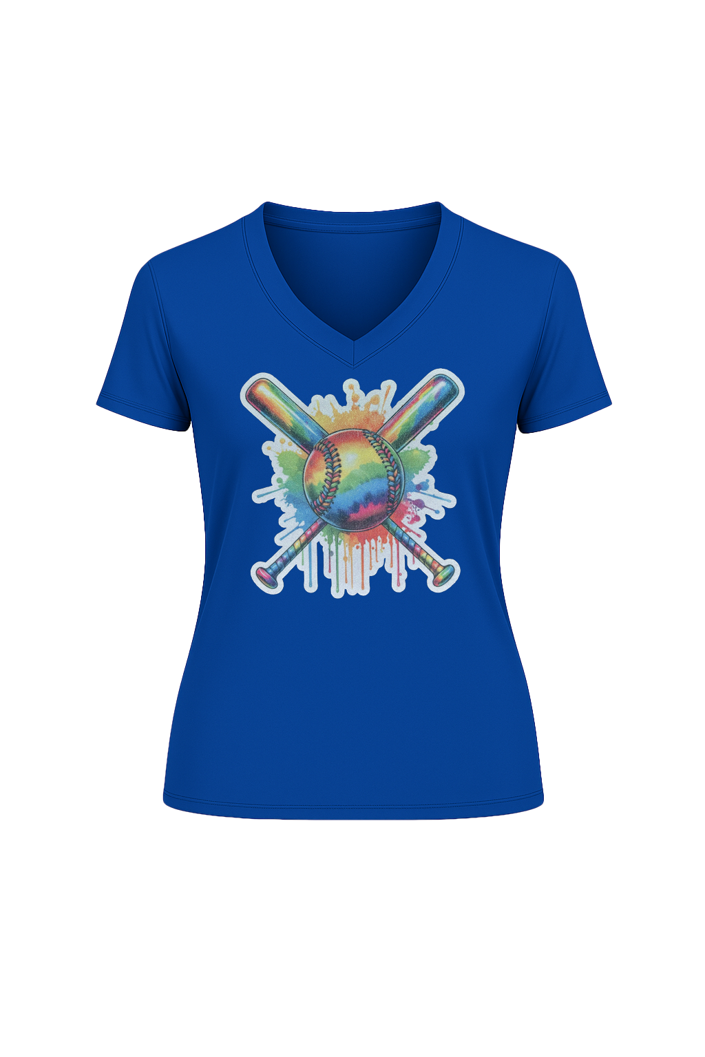 Glitter Splatter Bats Short Sleeve V-Neck Tee