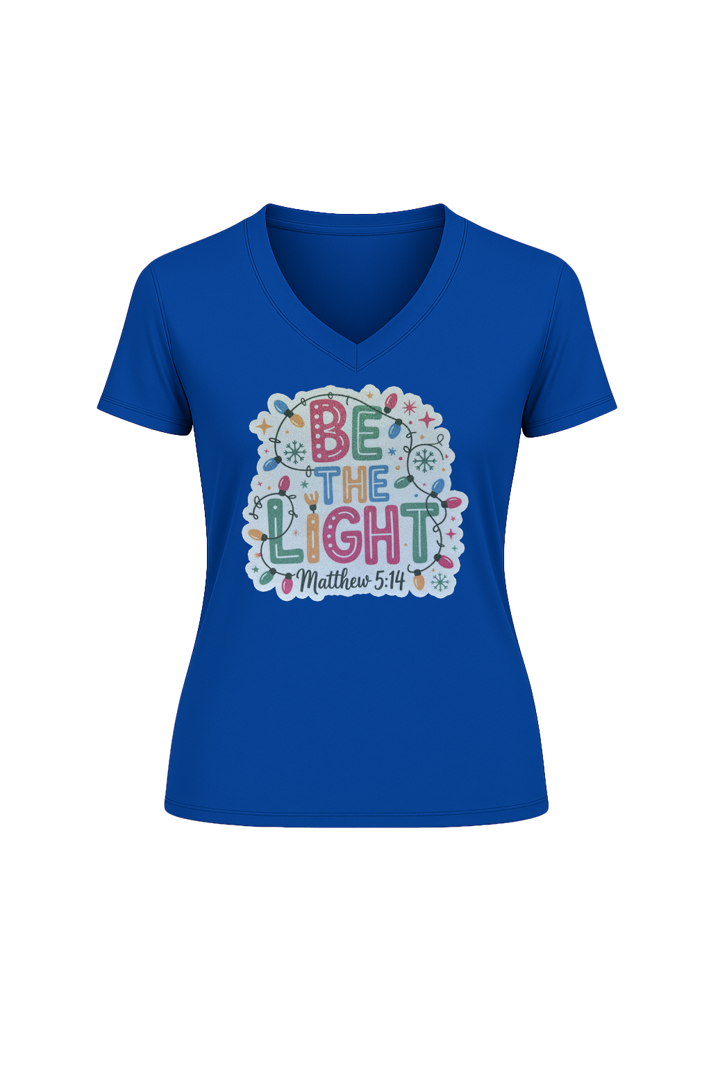 Glitter Be The Light Short Sleeve V-Neck Tee