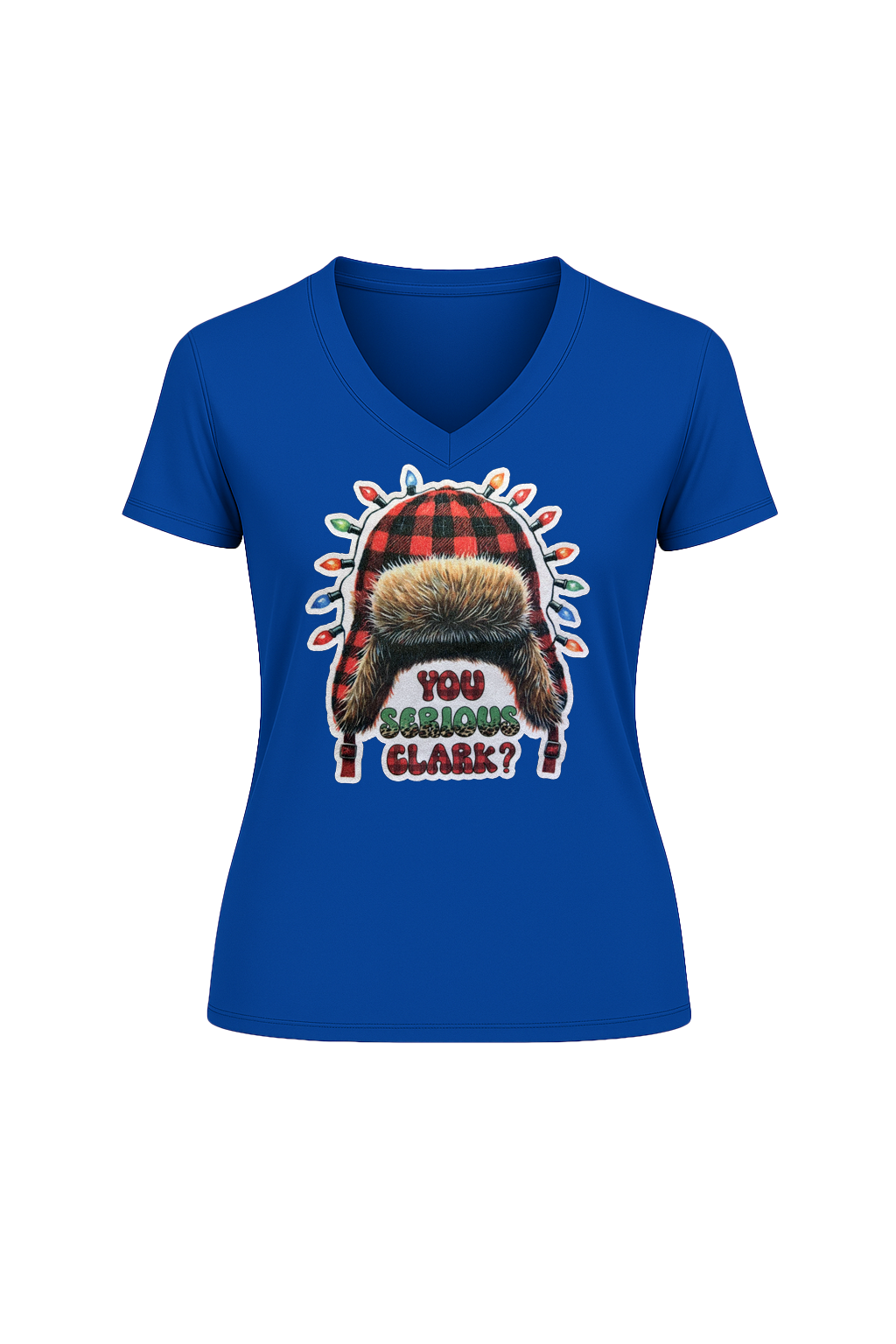 Glitter You Serious Clark? Short Sleeve V-Neck Tee