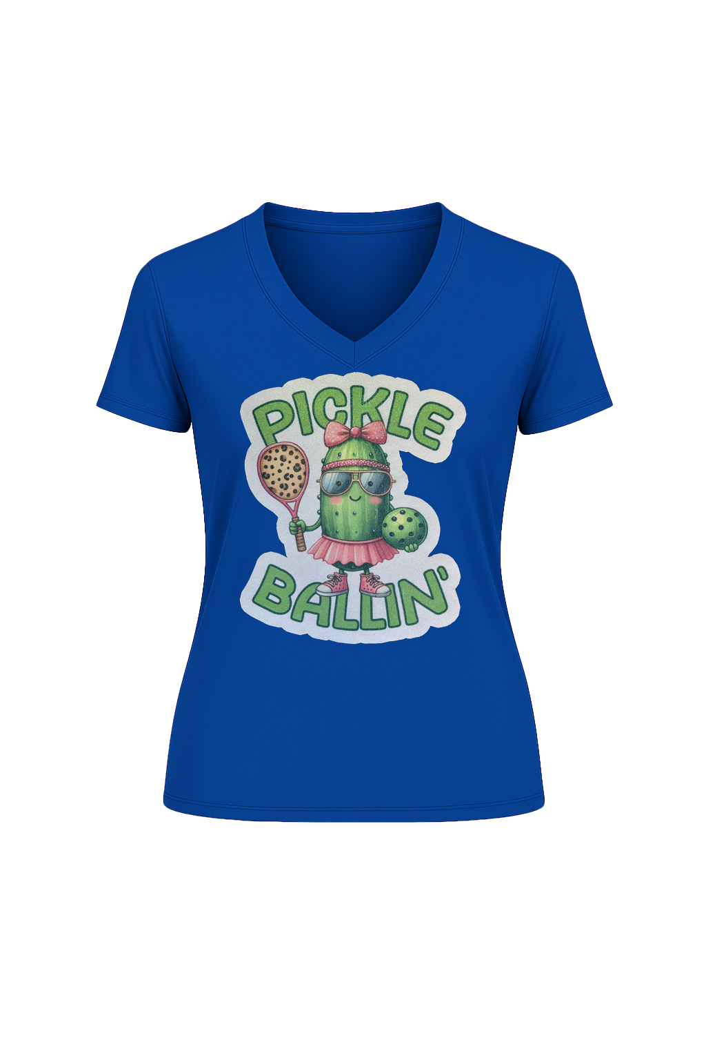 Glitter Pickle Ballin Short Sleeve V-Neck Tee