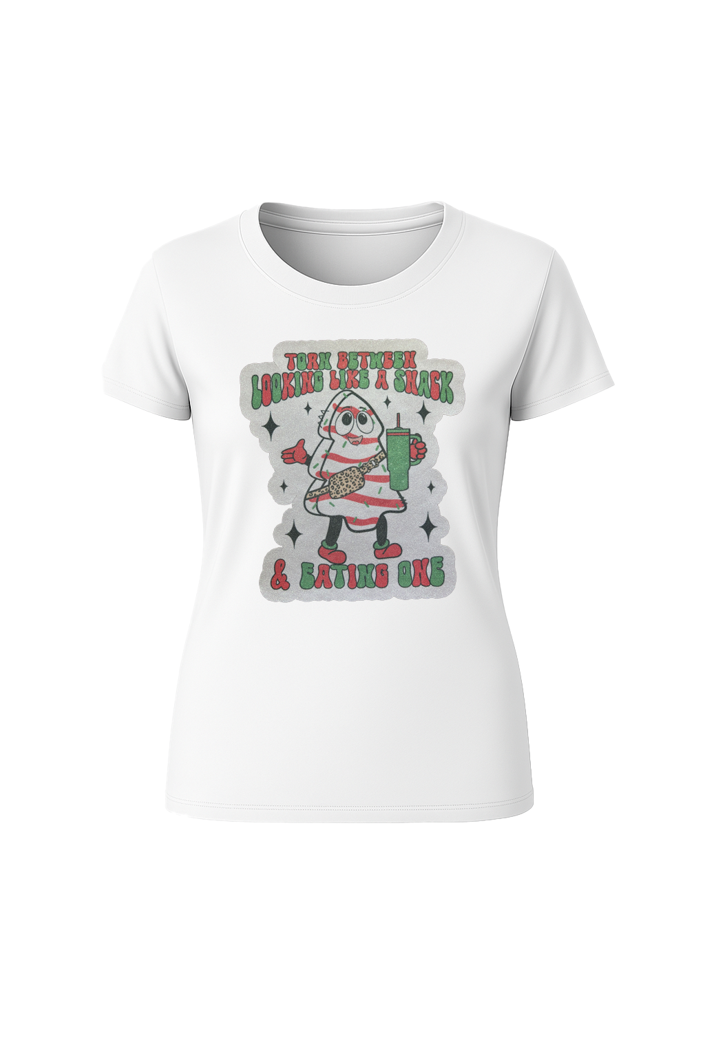 Glitter Christmas Snack Short Sleeve Tee