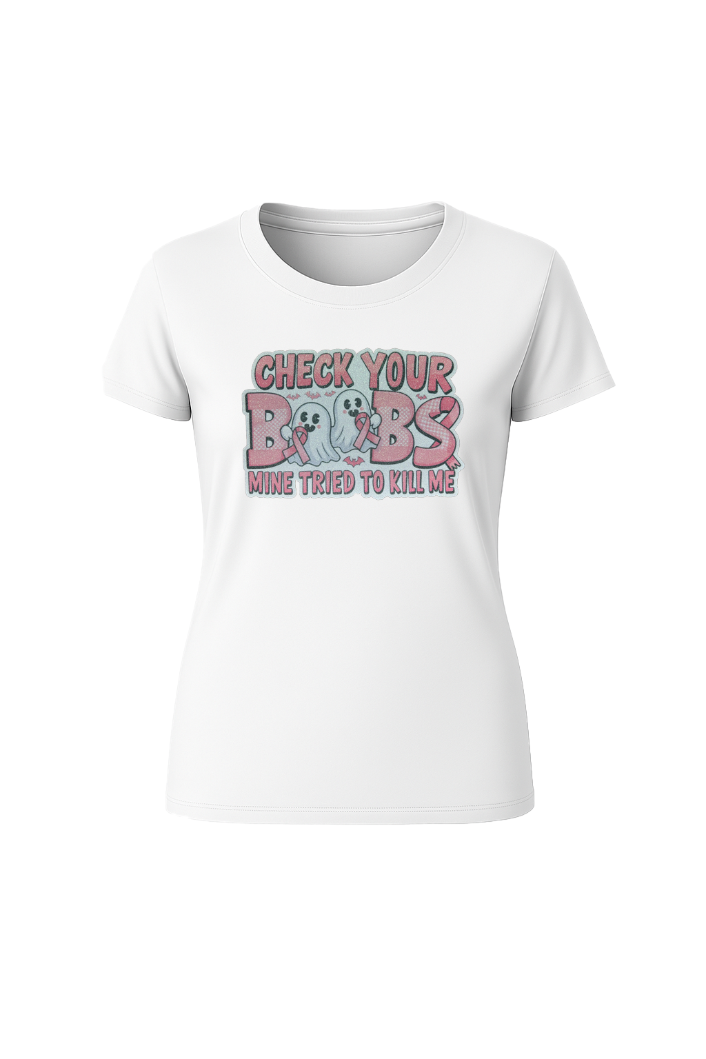 Glitter Check Your Boobs Short Sleeve Tee