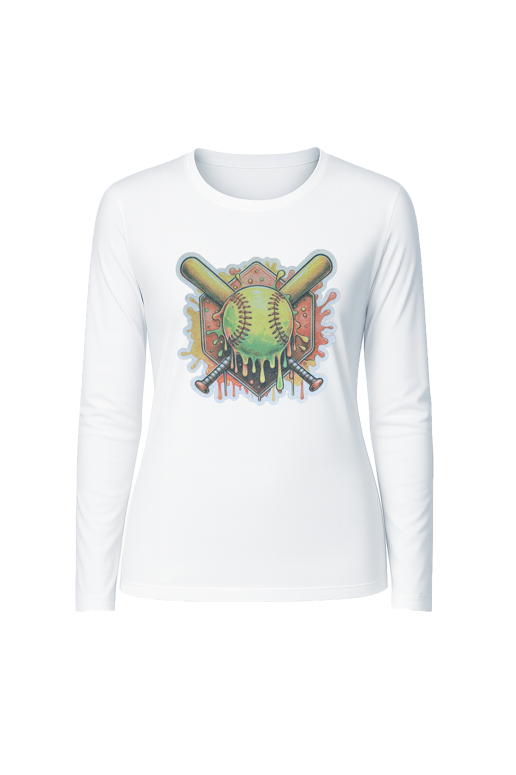 Glitter Orange Shield Long Sleeve Tee UPF 50