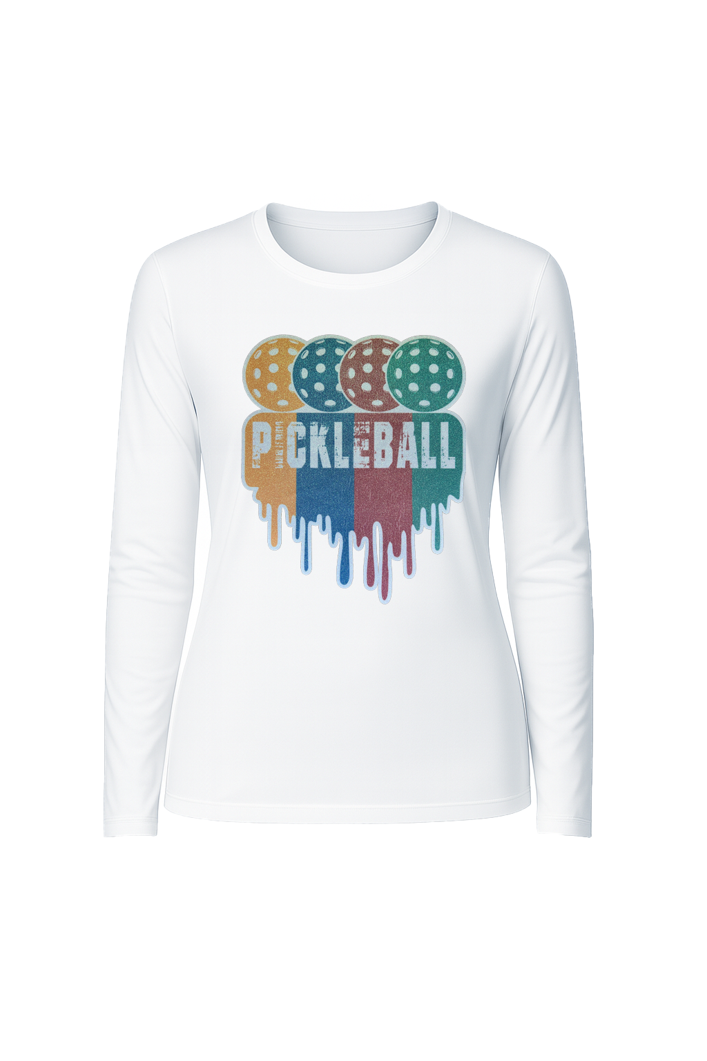 Glitter Pickleball Drip Long Sleeve Tee UPF 50