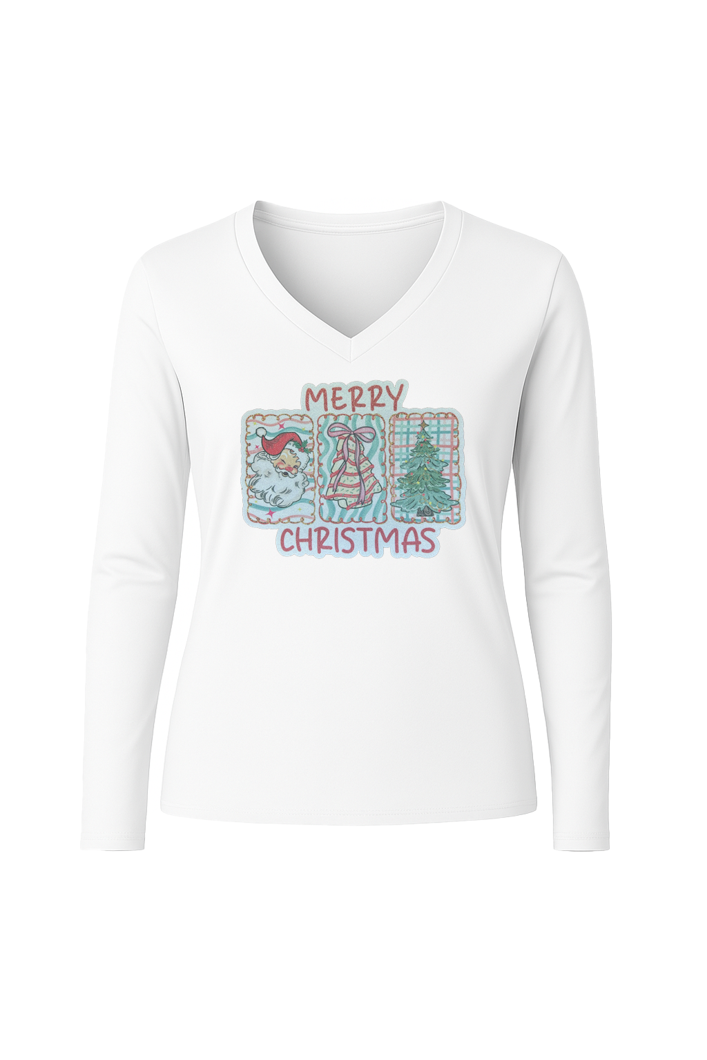 Glitter Three Wishes Long Sleeve V-Neck Tee