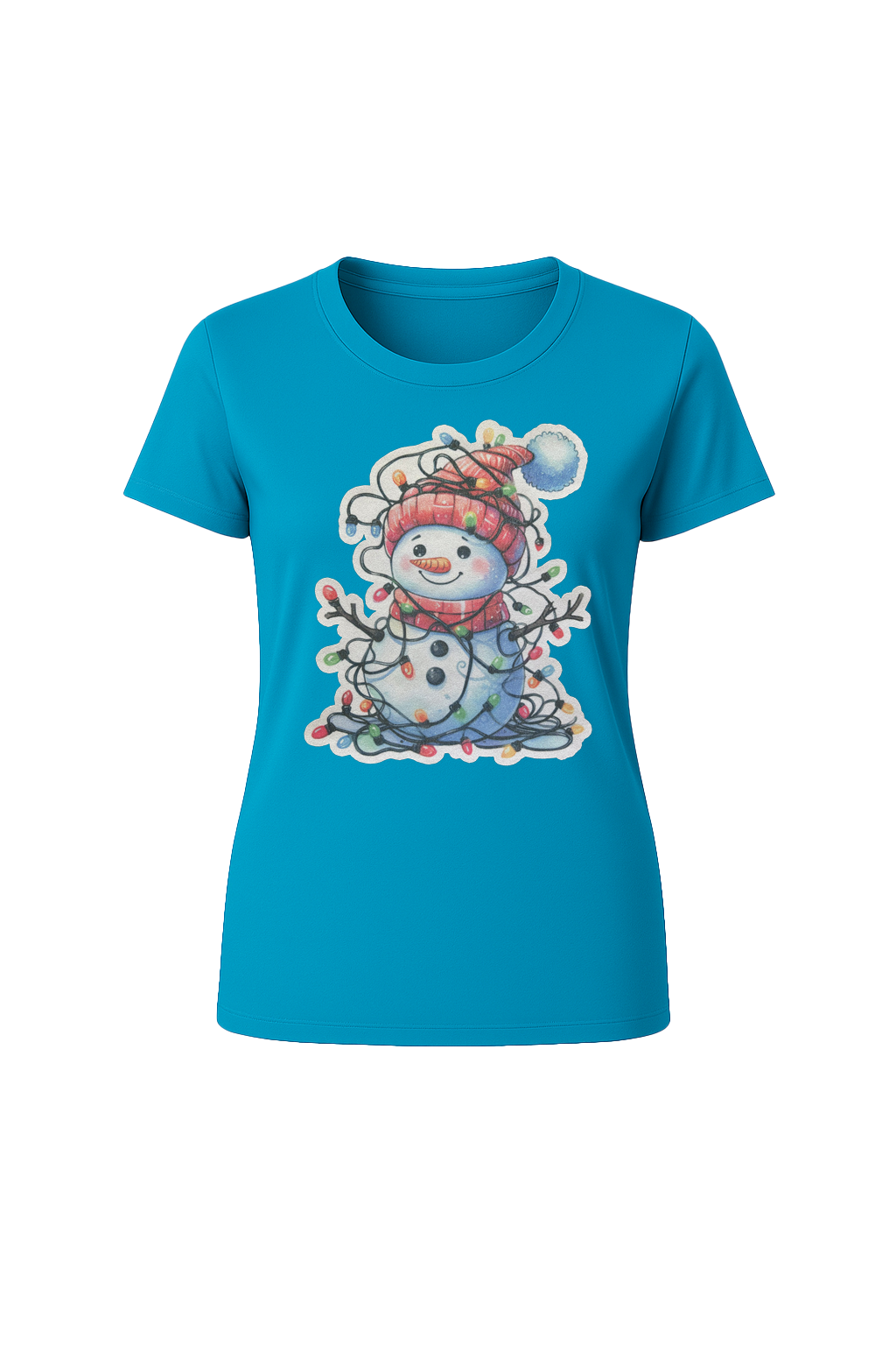Glitter Tangled Snowman Short Sleeve Tee