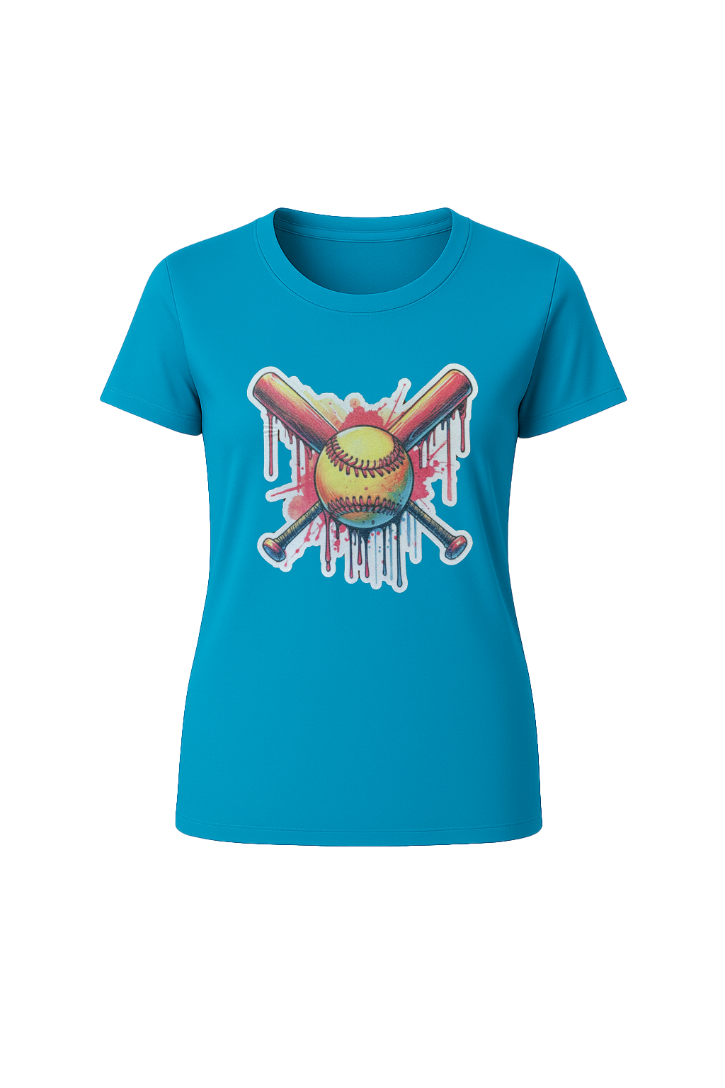 Glitter Red Drip Bats Short Sleeve Tee