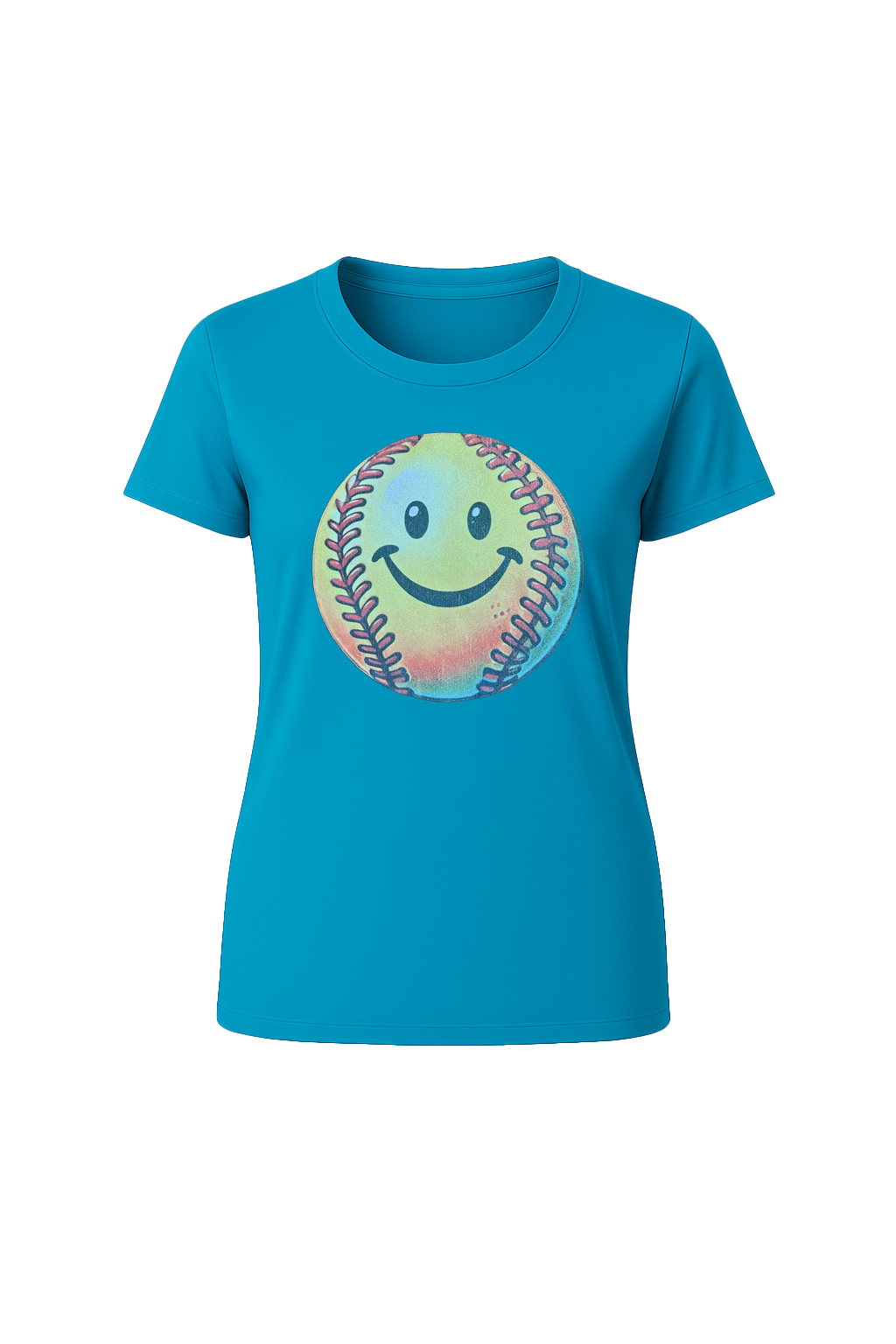 Glitter Happy Softball Short Sleeve Tee