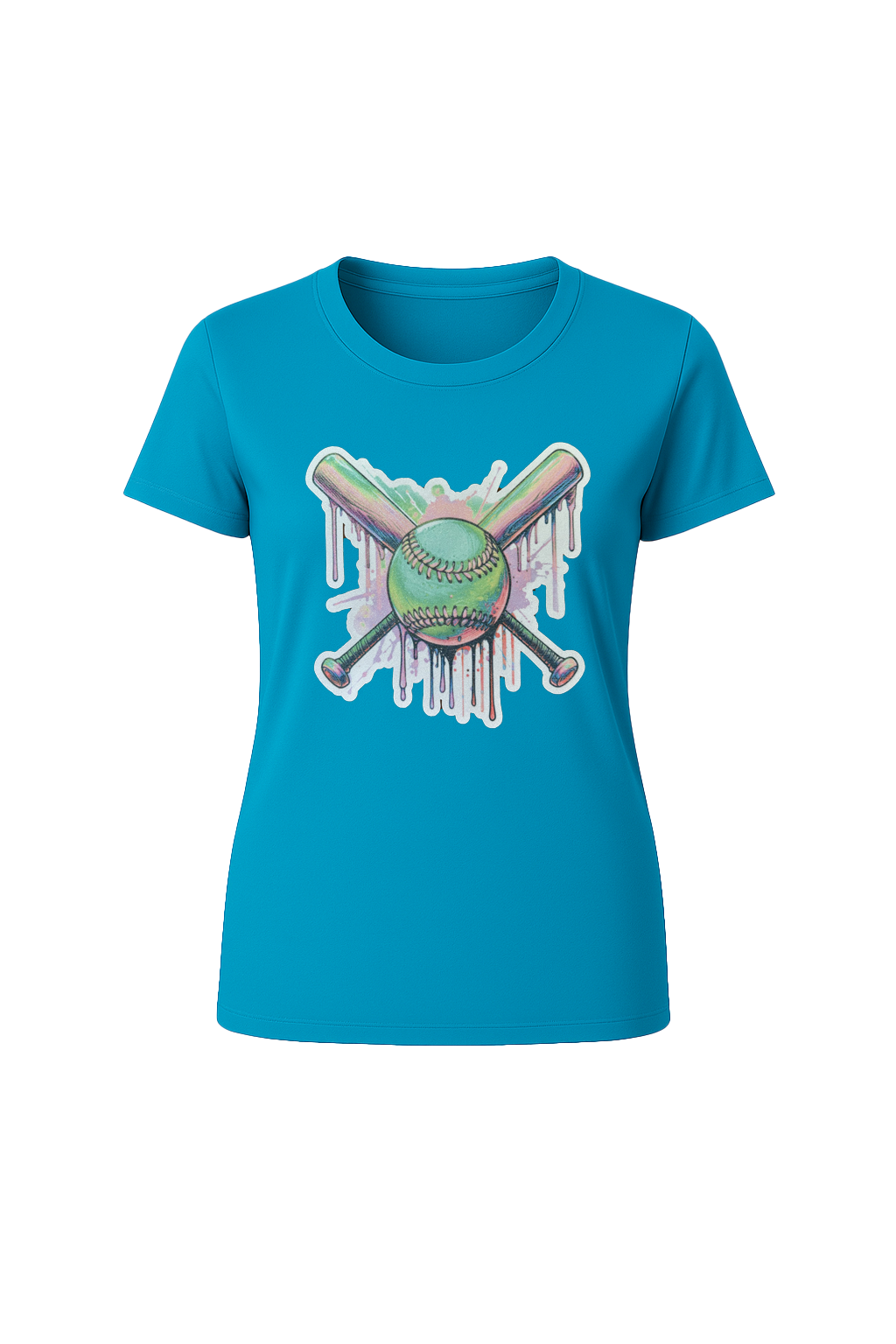 Glitter Green Drip Bats Short Sleeve Tee