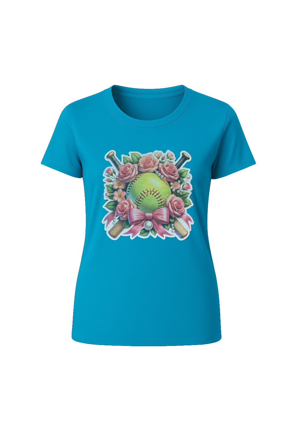 Glitter Softball Bouquet Short Sleeve Tee
