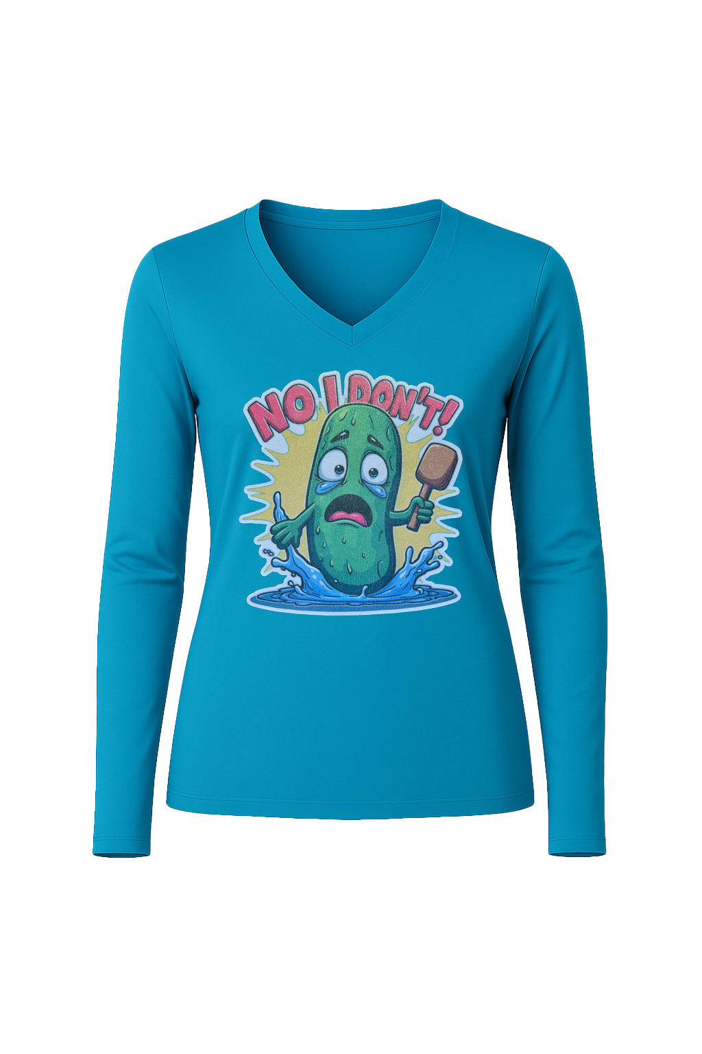 Glitter No I Don't Long Sleeve V-Neck Tee