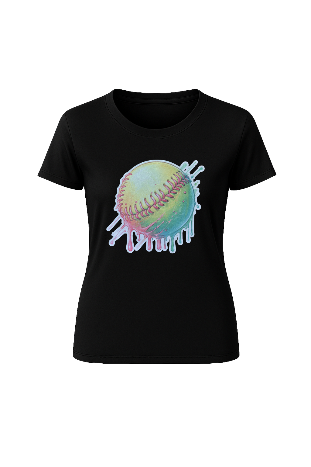 Glitter Softball Drip Short Sleeve Tee